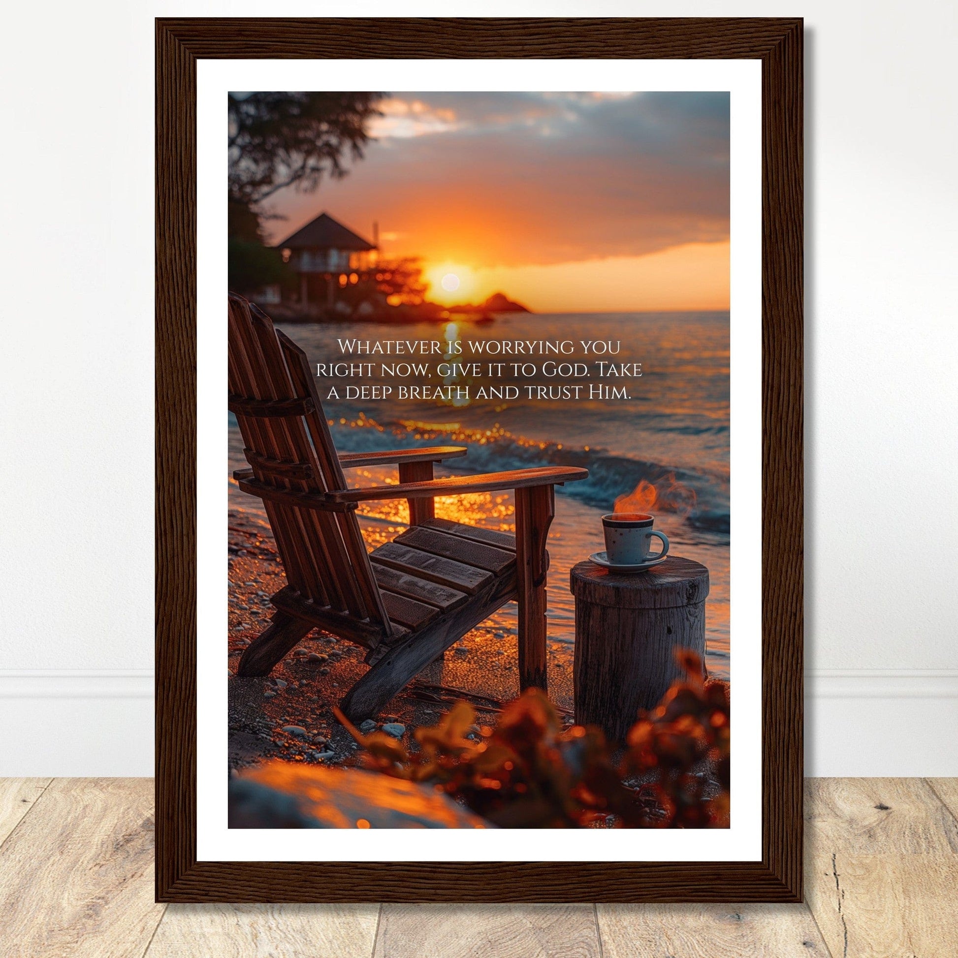 Coffee With My Father Print Material 21x29.7 cm / 8x12″ / Framed / Dark wood frame Breathe and Trust - Custom Art