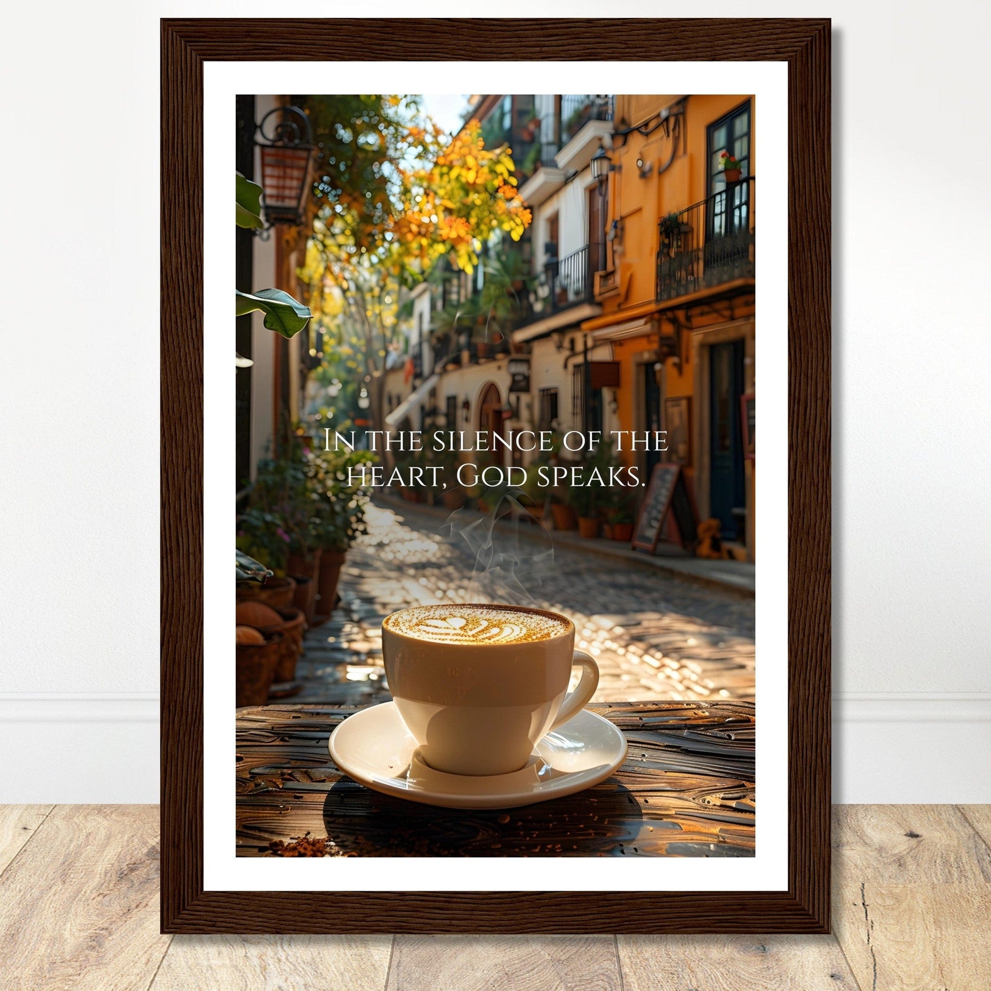 Coffee With My Father Print Material 21x29.7 cm / 8x12″ / Framed / Dark wood frame In The Silence of the Heart - Custom Art