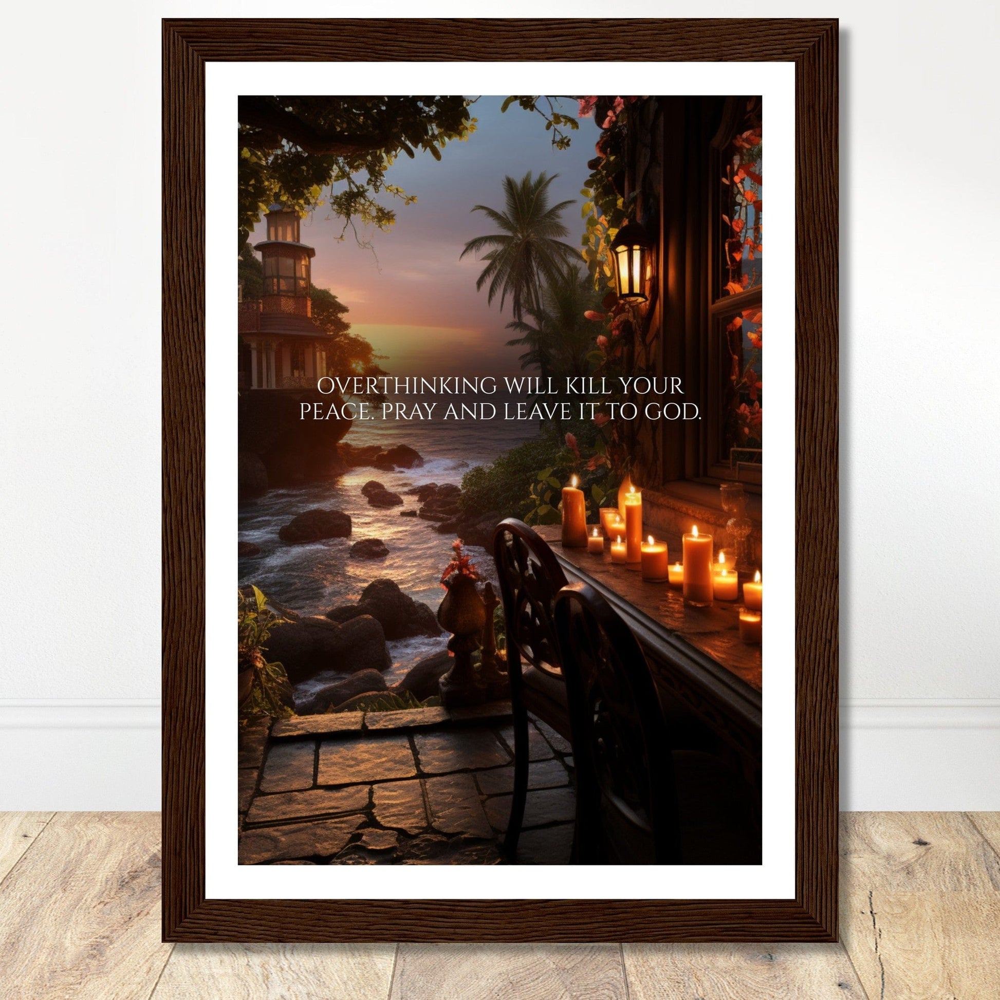 Coffee With My Father Print Material 21x29.7 cm / 8x12″ / Framed / Dark wood frame Leave It To God - Custom Art
