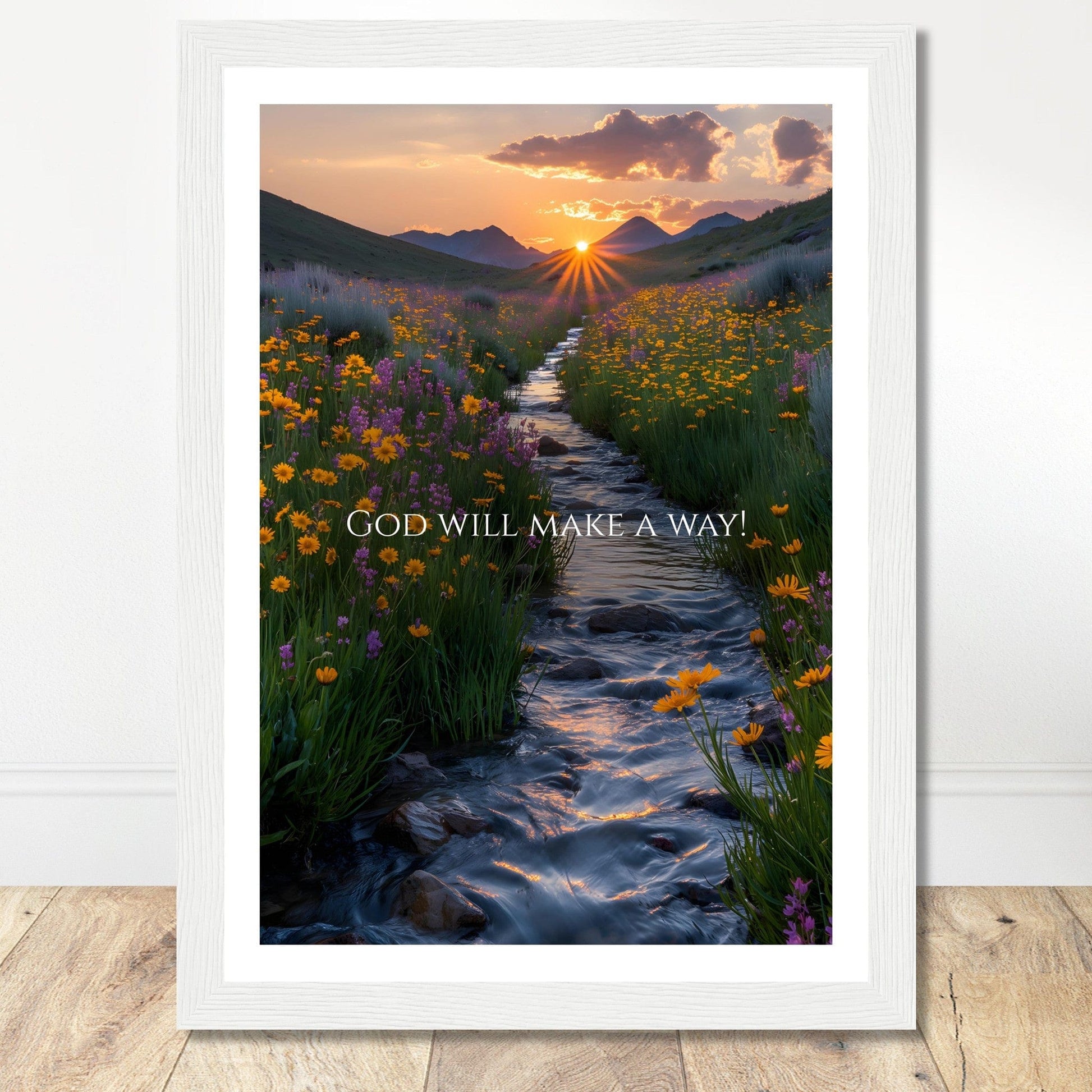 Coffee With My Father Print Material 21x29.7 cm / 8x12″ / Framed / White frame God Will Make A Way - Custom Art
