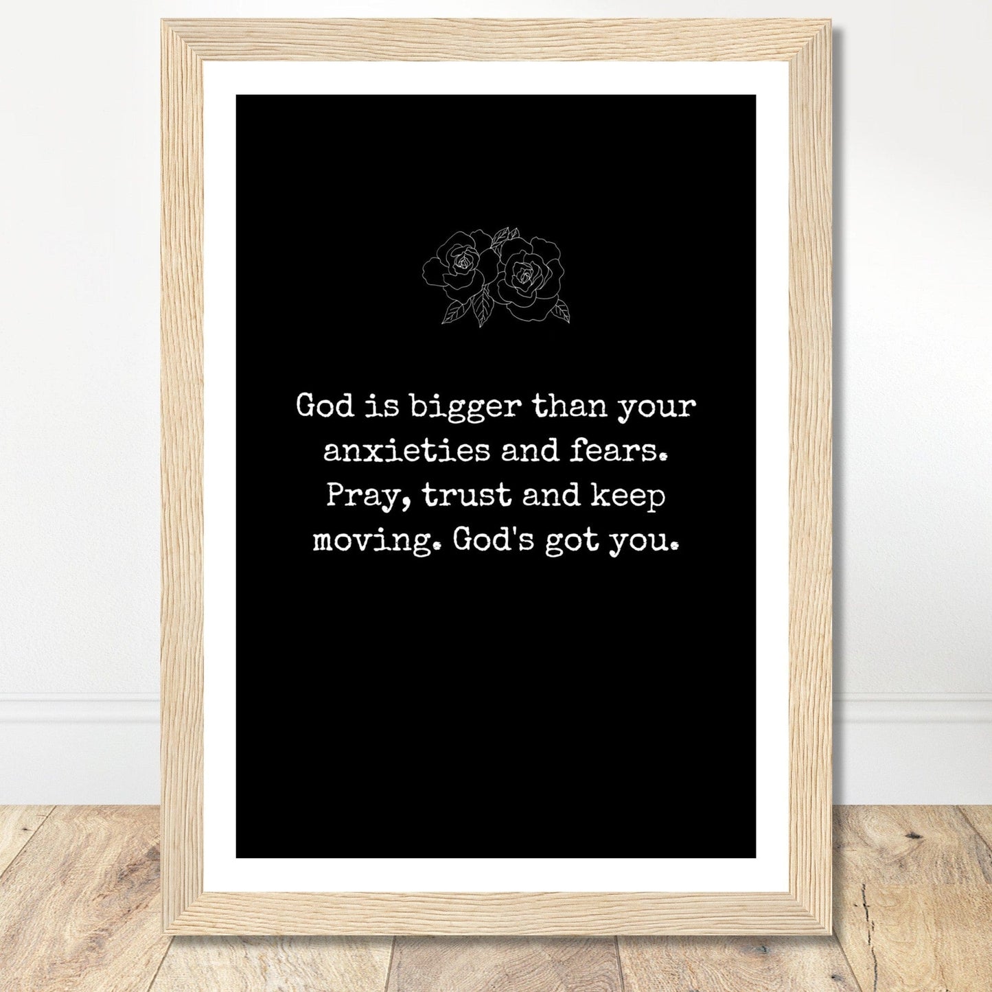Coffee With My Father Print Material 21x29.7 cm / 8x12″ / Framed / Wood frame God Is Bigger - Quote Print