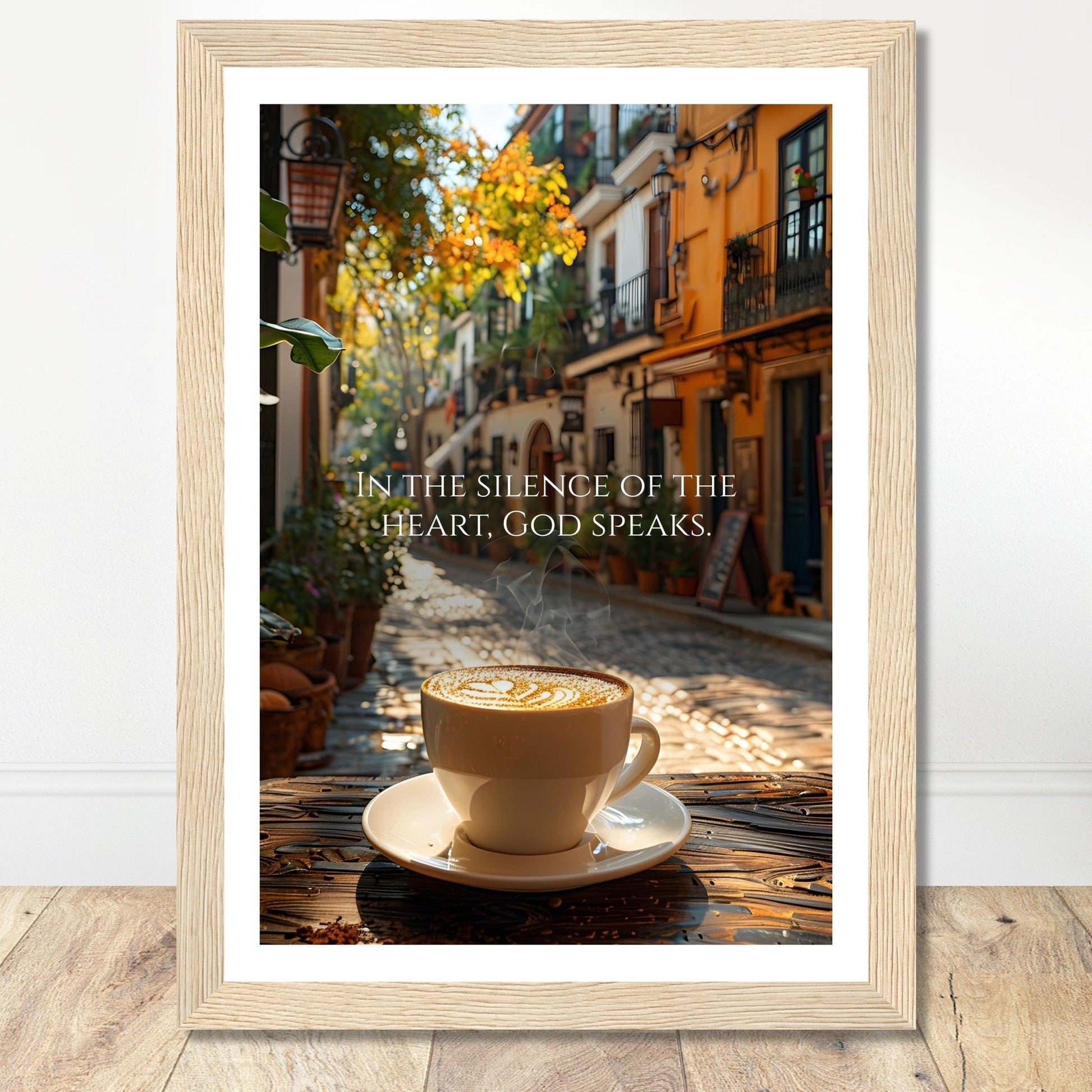 Coffee With My Father Print Material 21x29.7 cm / 8x12″ / Framed / Wood frame In The Silence of the Heart - Custom Art