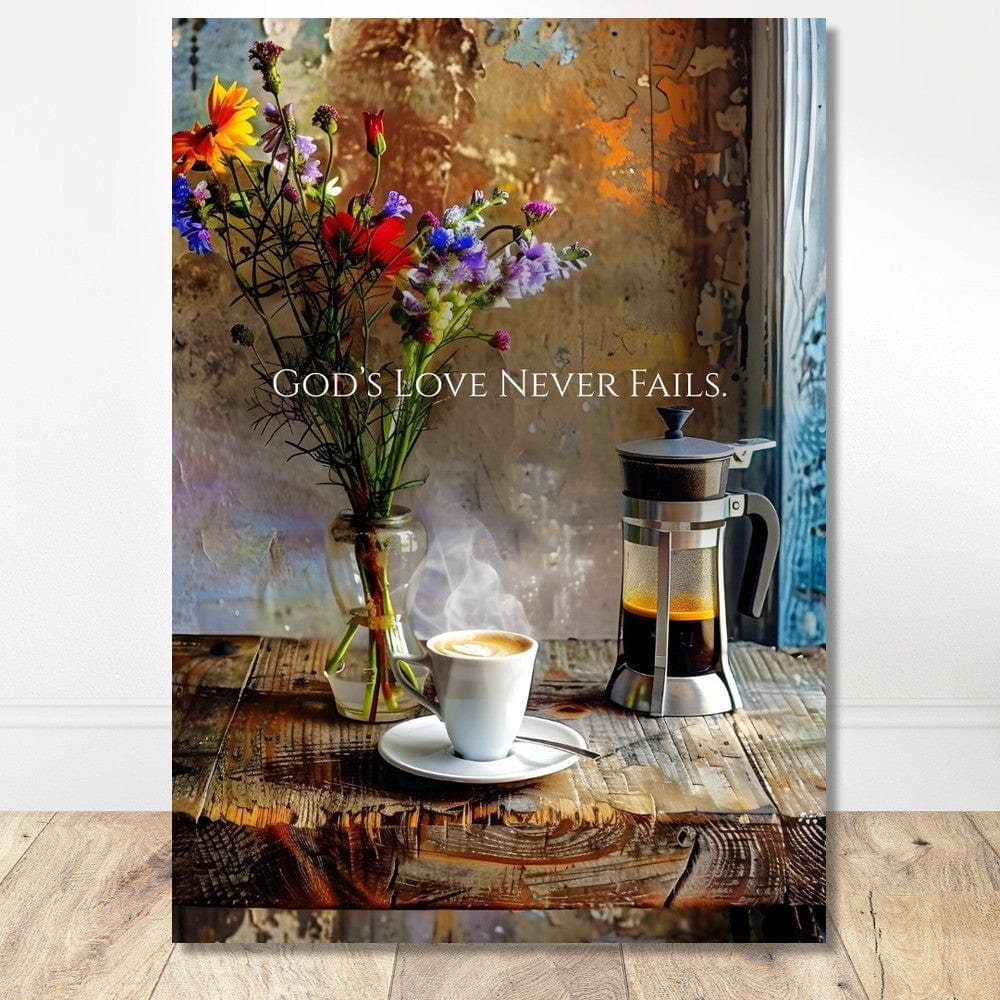 Coffee With My Father Print Material 21x29.7 cm / 8x12″ / Poster Only God’s Love Never Fails - Custom Art