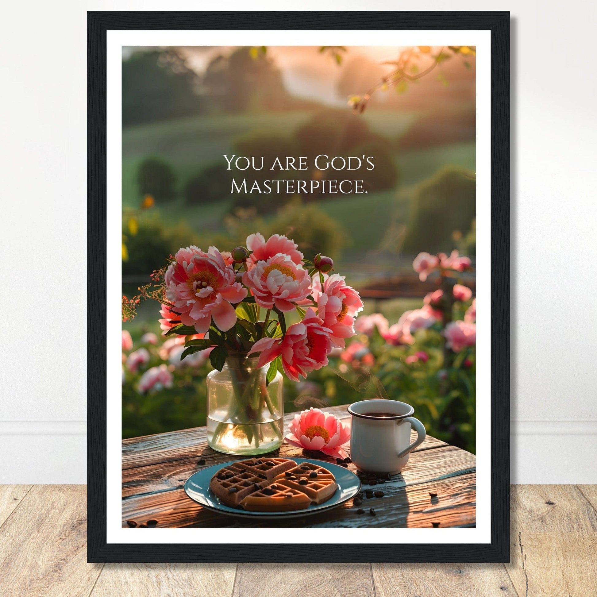 Coffee With My Father Print Material 30x40 cm / 12x16″ / Black frame Framed Template