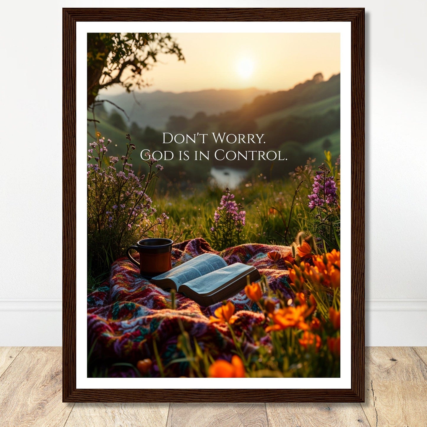 Coffee With My Father Print Material 30x40 cm / 12x16″ / Dark wood frame Premium Matte Paper Wooden Framed Poster