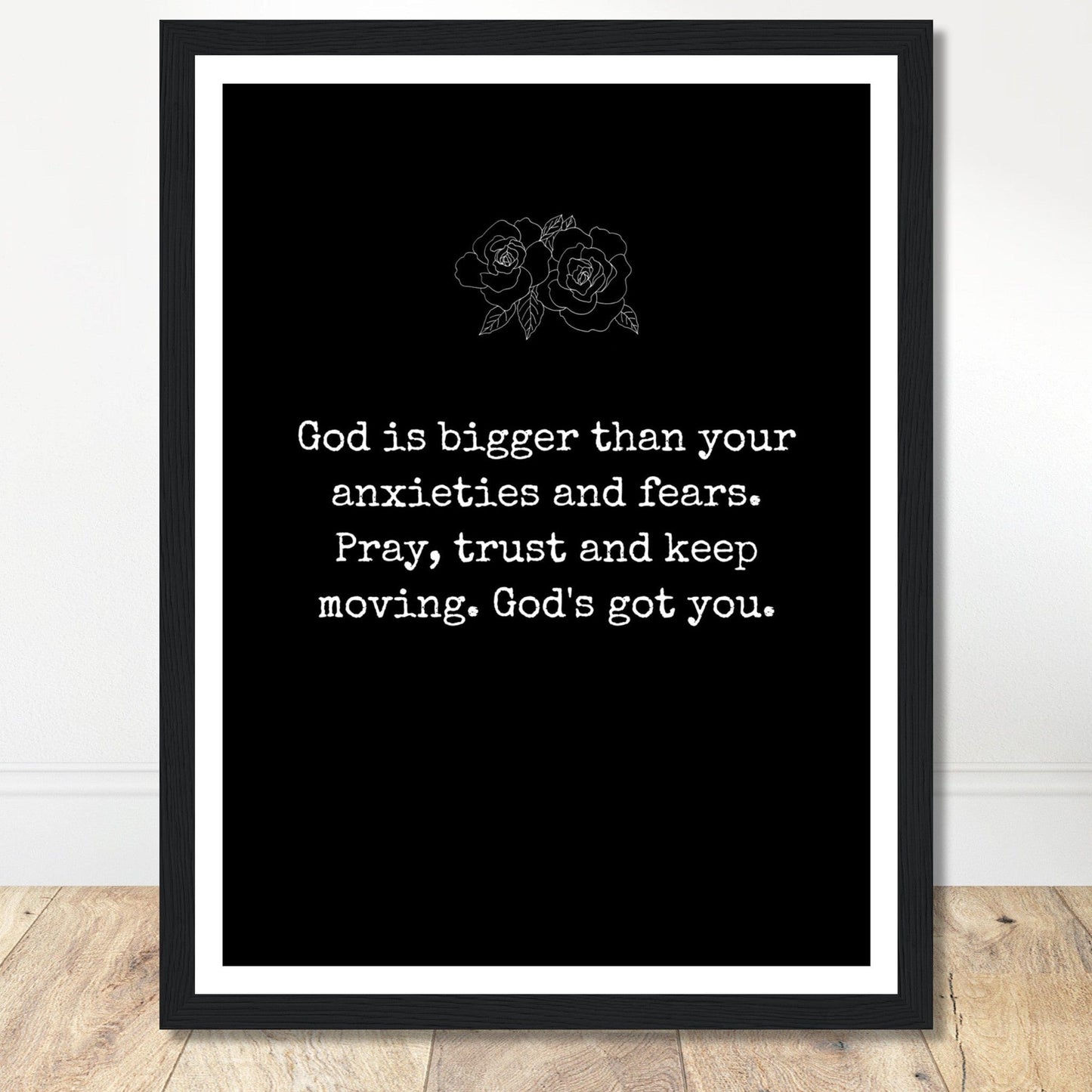 Coffee With My Father Print Material 30x40 cm / 12x16″ / Framed / Black frame God Is Bigger - Quote Print