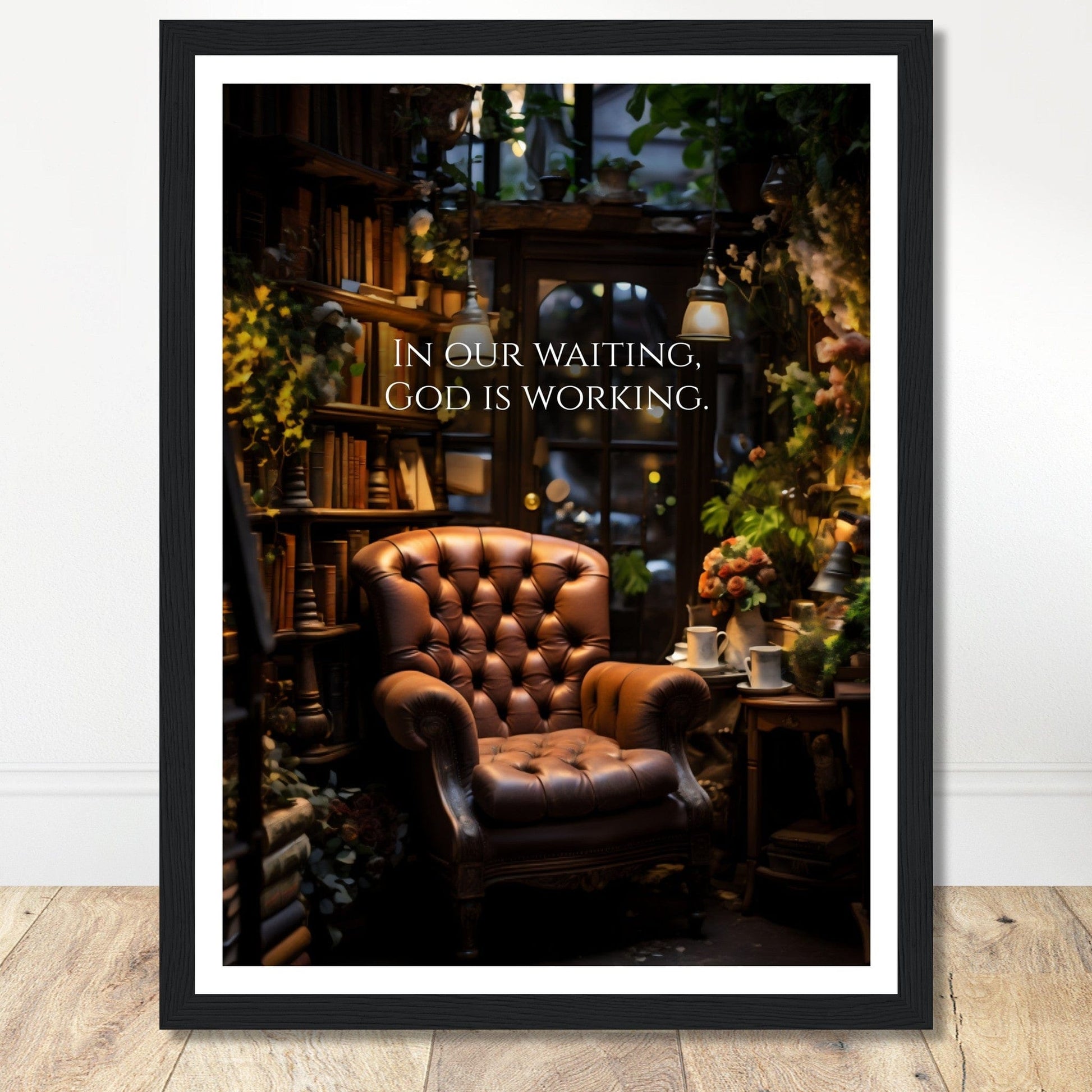 Coffee With My Father Print Material 30x40 cm / 12x16″ / Framed / Black frame In Our Waiting - Custom Art