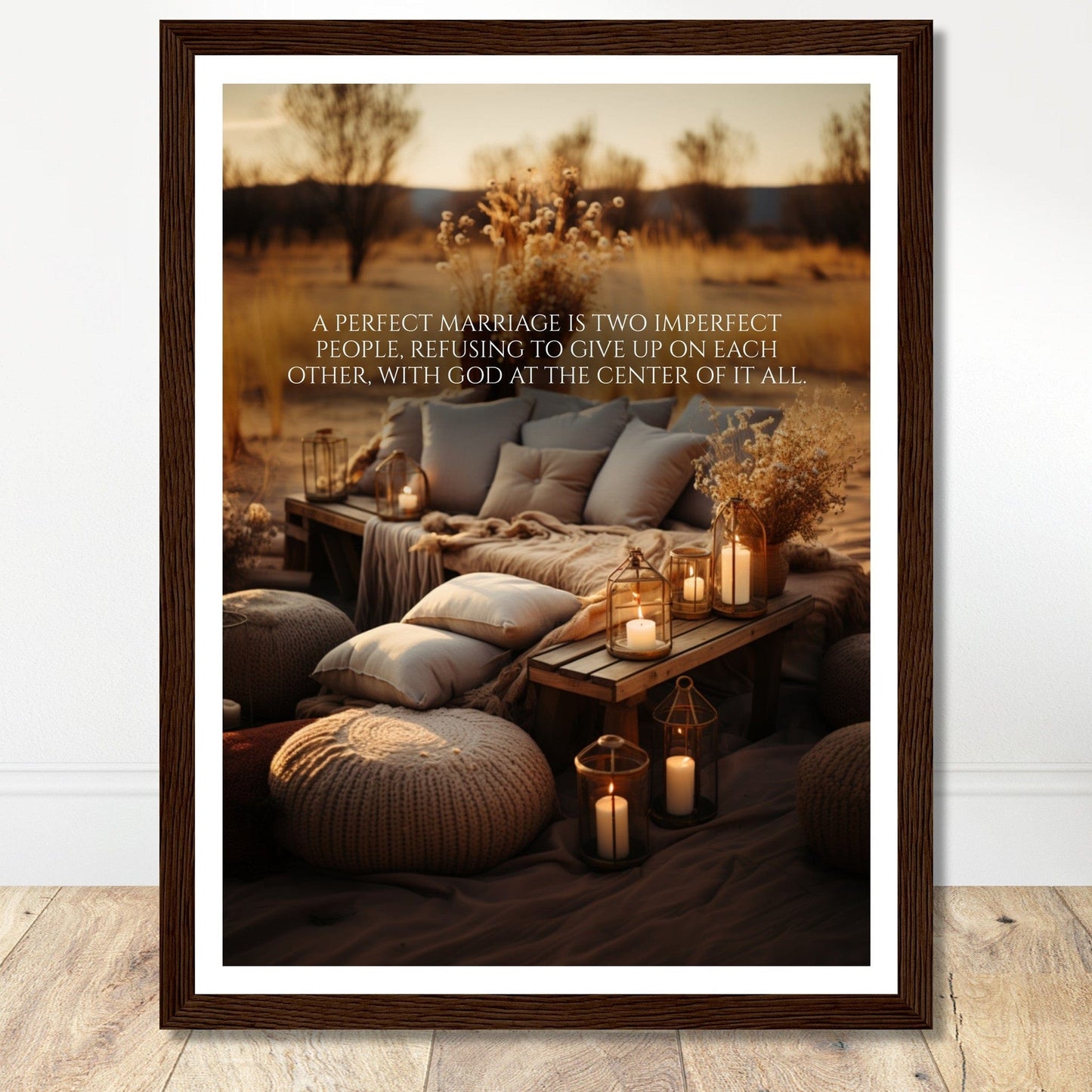 Coffee With My Father Print Material 30x40 cm / 12x16″ / Framed / Dark wood frame God-Centered Marriage - Custom Art