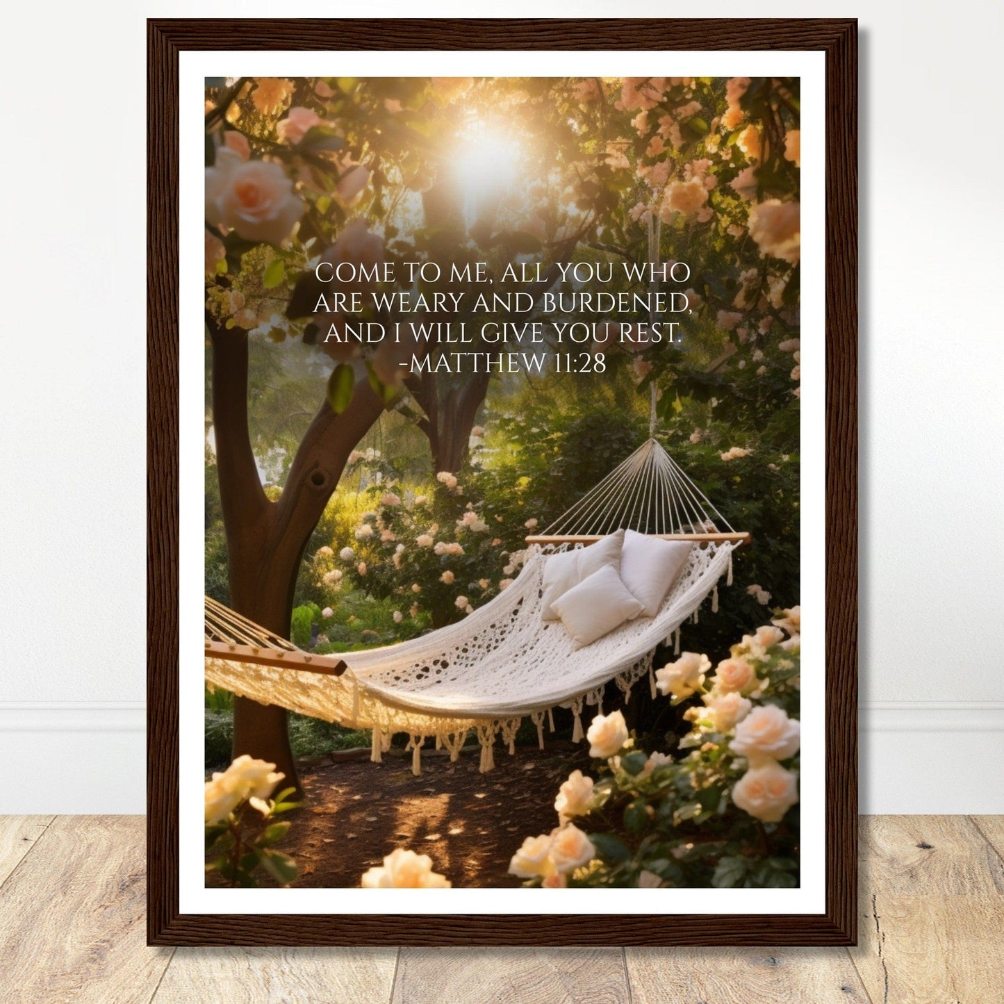 Coffee With My Father Print Material 30x40 cm / 12x16″ / Framed / Dark wood frame I Will Give You Rest - Custom Art