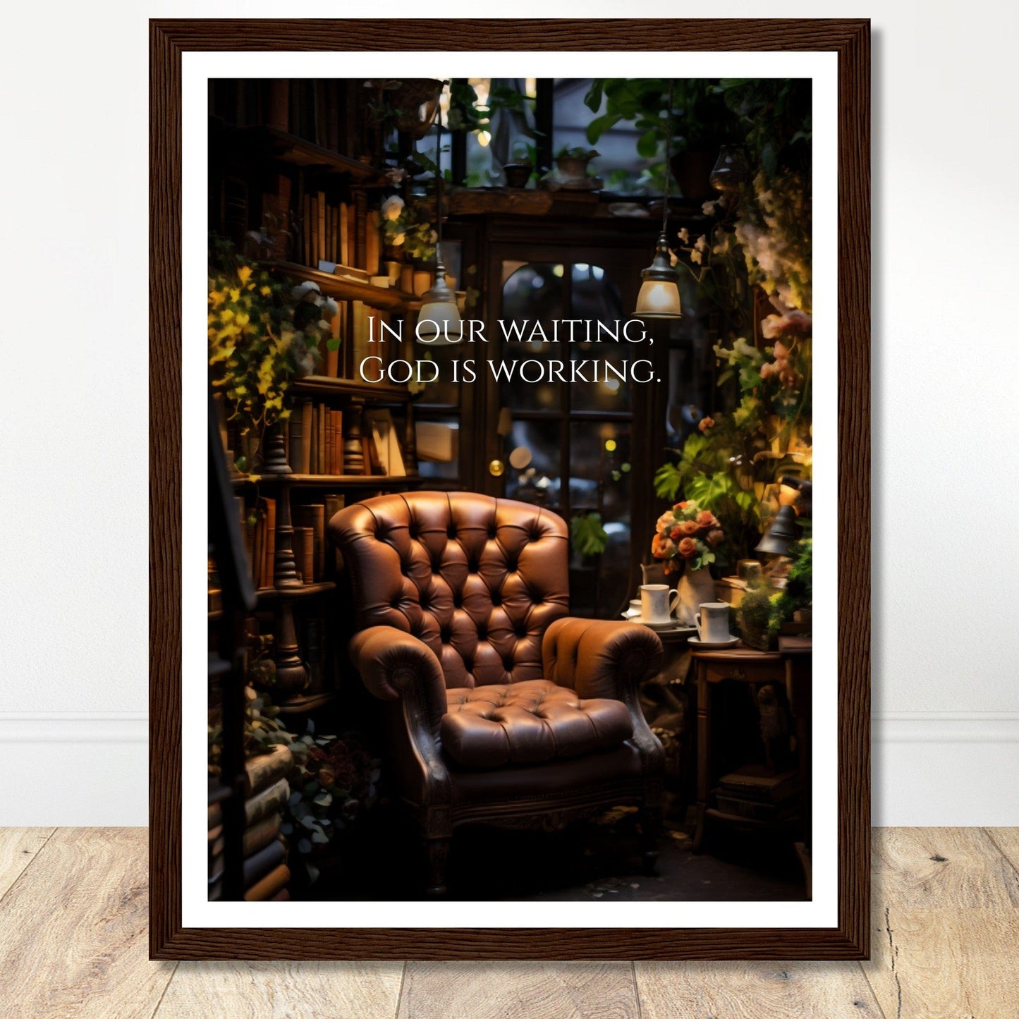 Coffee With My Father Print Material 30x40 cm / 12x16″ / Framed / Dark wood frame In Our Waiting - Custom Art