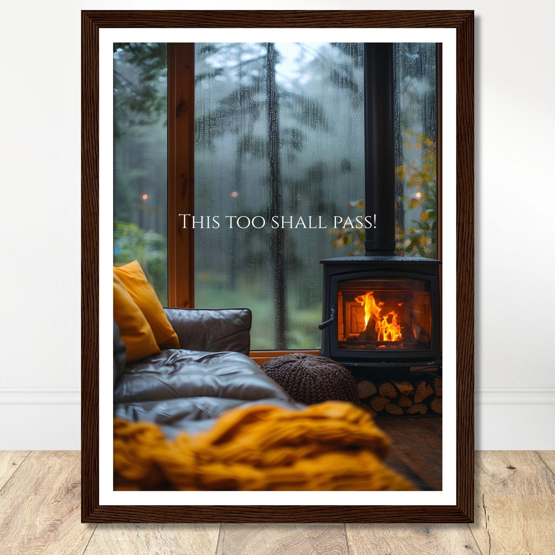 Coffee With My Father Print Material 30x40 cm / 12x16″ / Framed / Dark wood frame This Too Shall Pass - Custom Art