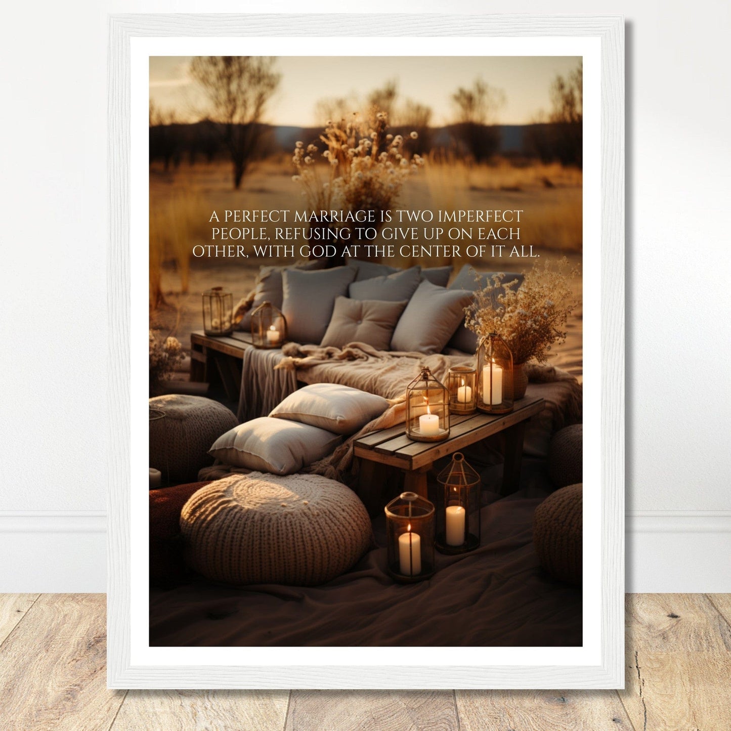 Coffee With My Father Print Material 30x40 cm / 12x16″ / Framed / White frame God-Centered Marriage - Custom Art