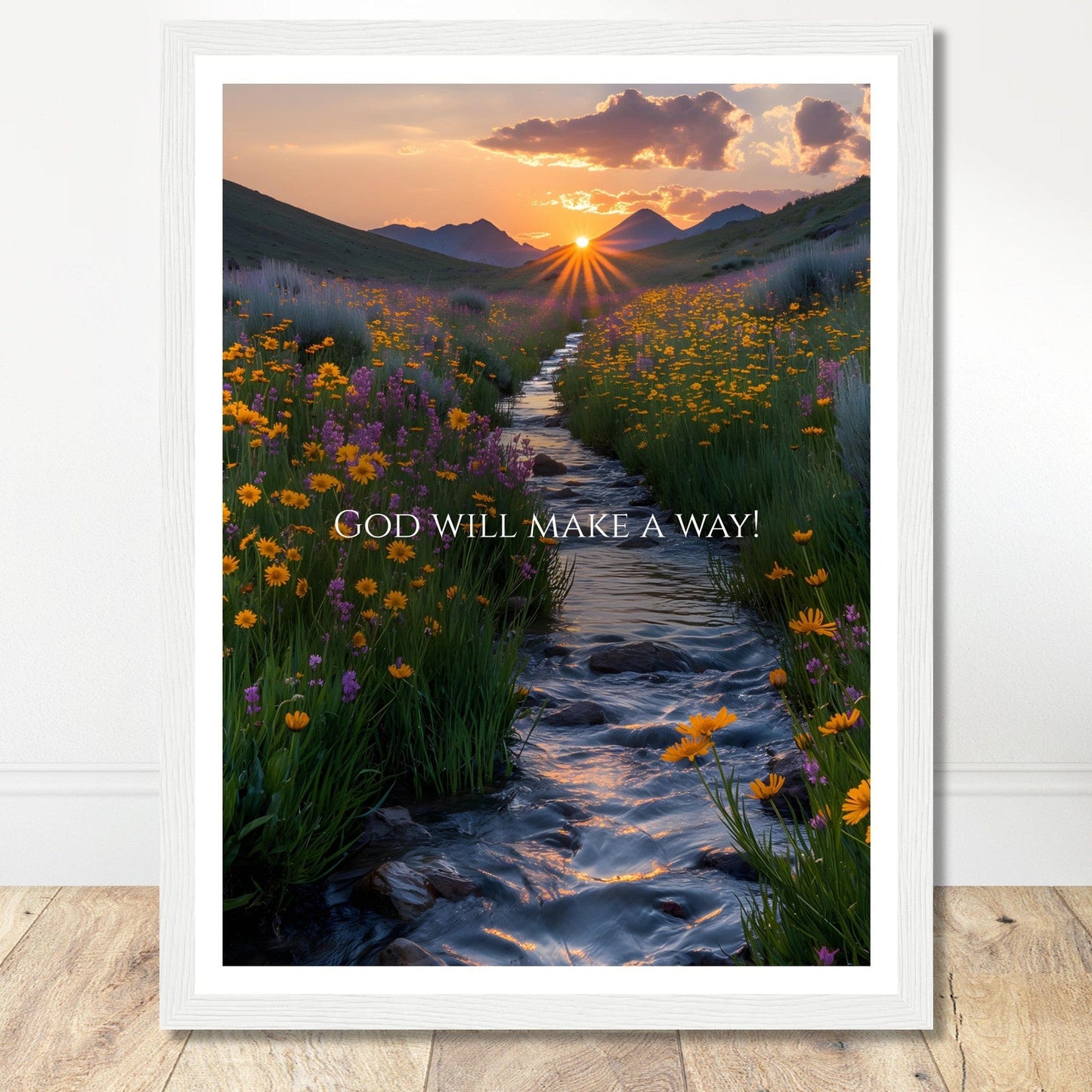 Coffee With My Father Print Material 30x40 cm / 12x16″ / Framed / White frame God Will Make A Way - Custom Art