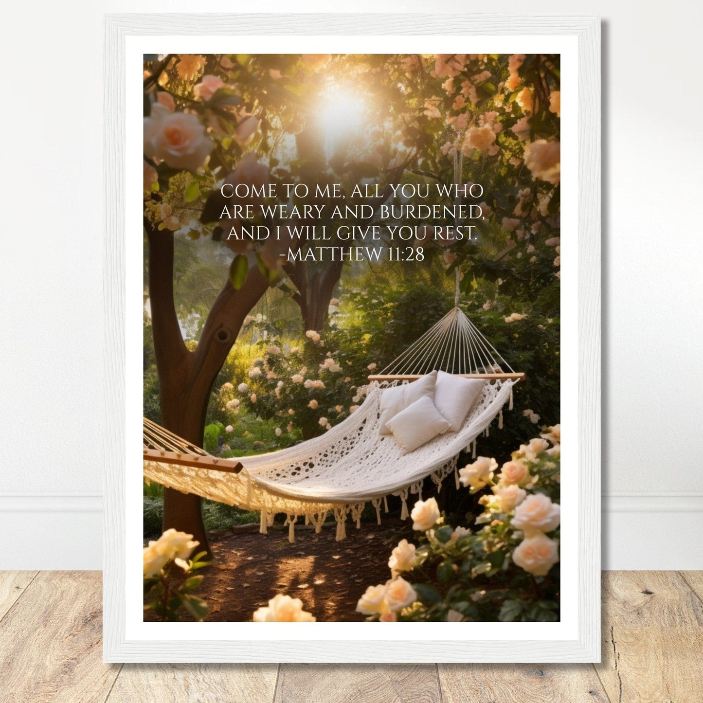 Coffee With My Father Print Material 30x40 cm / 12x16″ / Framed / White frame I Will Give You Rest - Custom Art