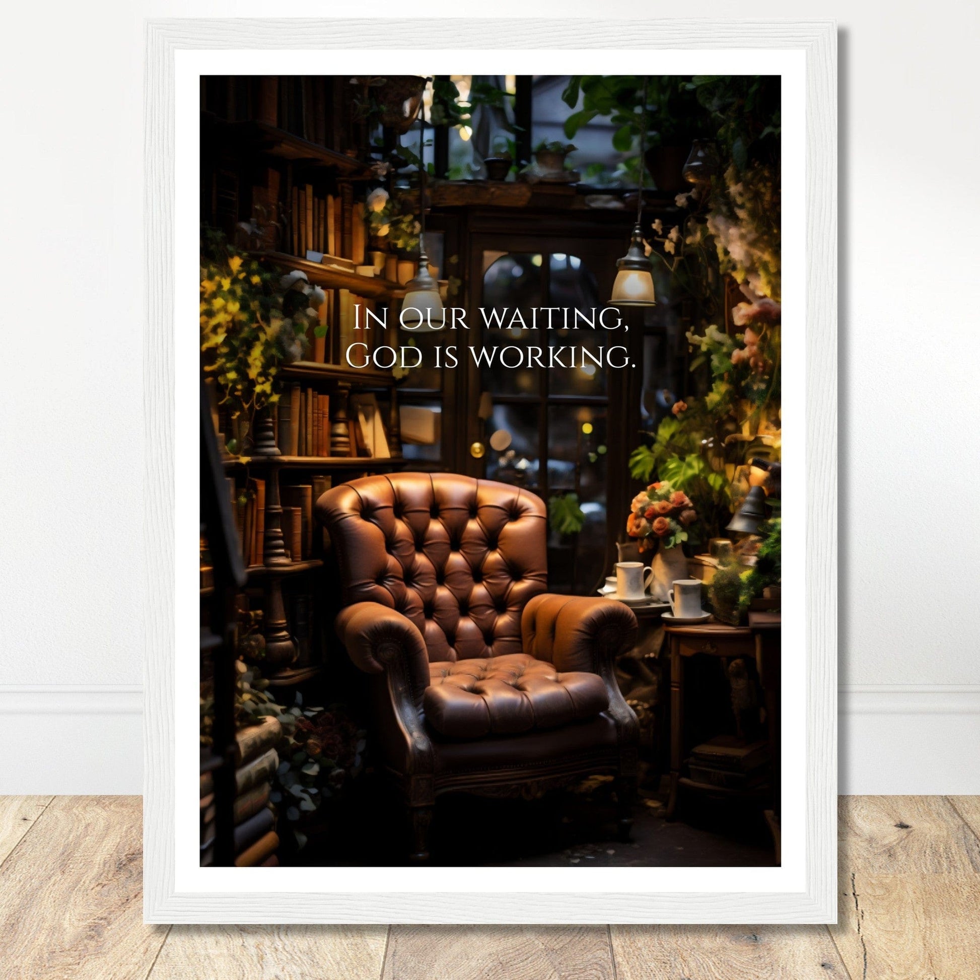 Coffee With My Father Print Material 30x40 cm / 12x16″ / Framed / White frame In Our Waiting - Custom Art