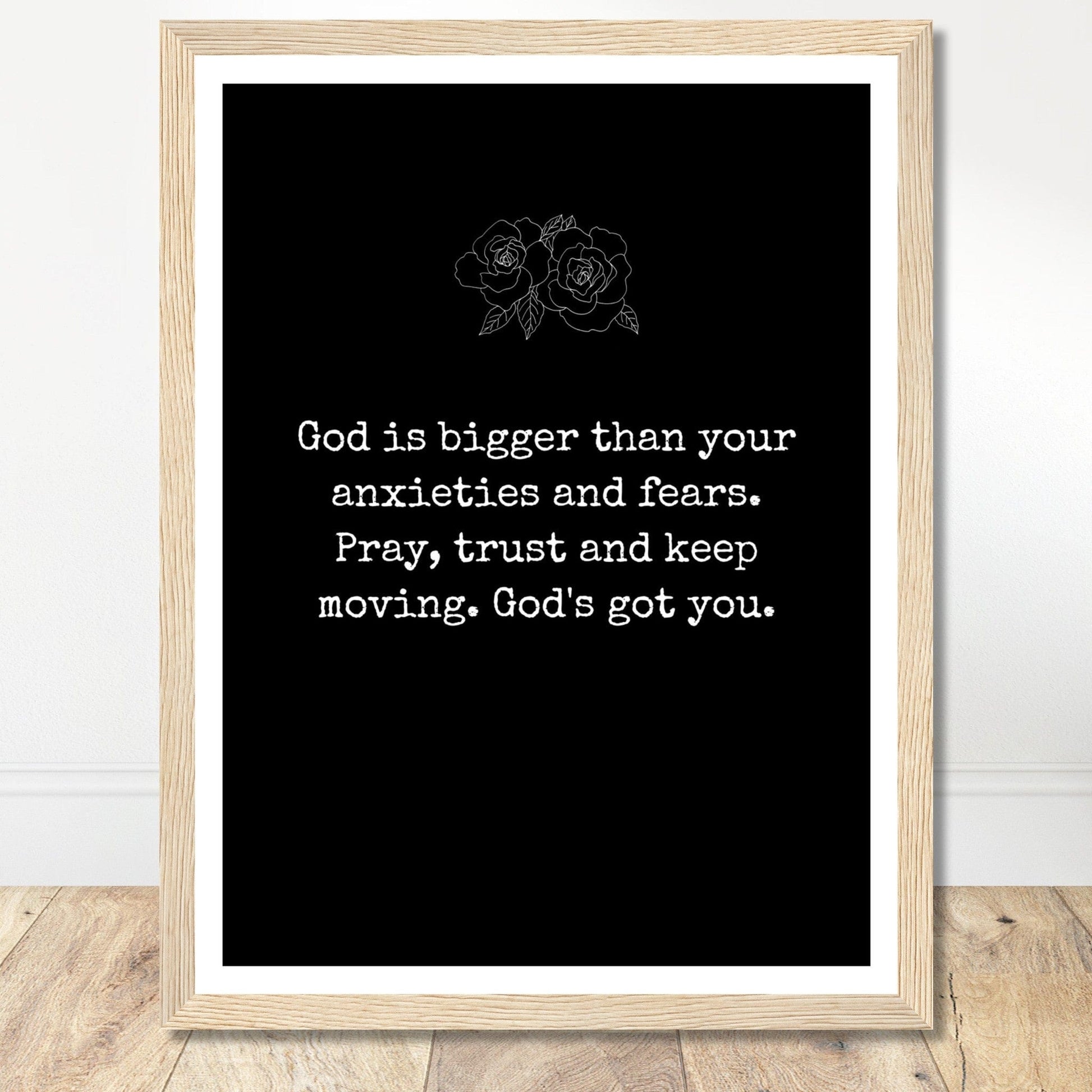 Coffee With My Father Print Material 30x40 cm / 12x16″ / Framed / Wood frame God Is Bigger - Quote Print