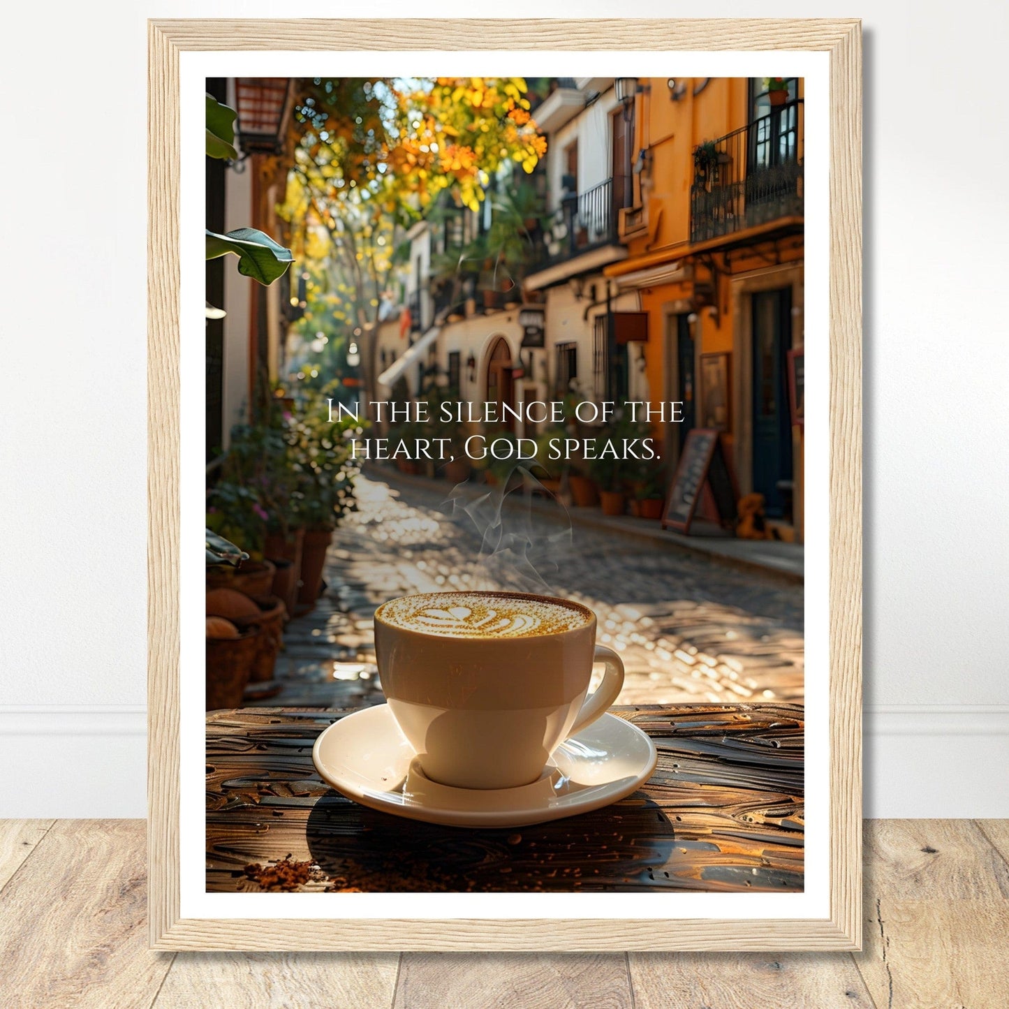 Coffee With My Father Print Material 30x40 cm / 12x16″ / Framed / Wood frame In The Silence of the Heart - Custom Art