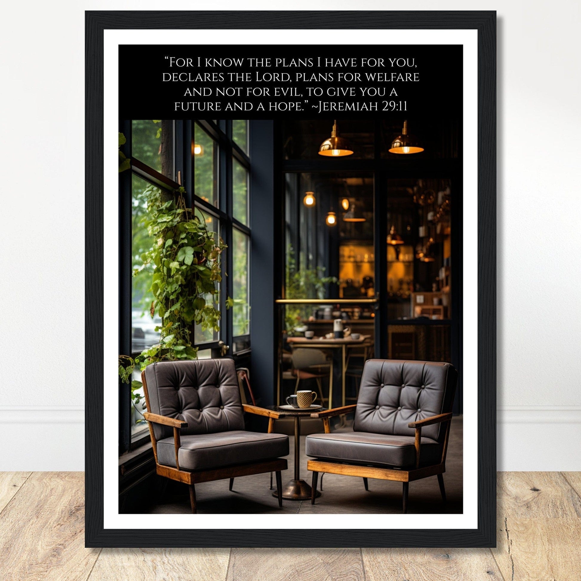 Coffee With My Father Print Material 30x40 cm / 12x16″ / Premium Matte Paper Wooden Framed Poster / Black frame Framed Template