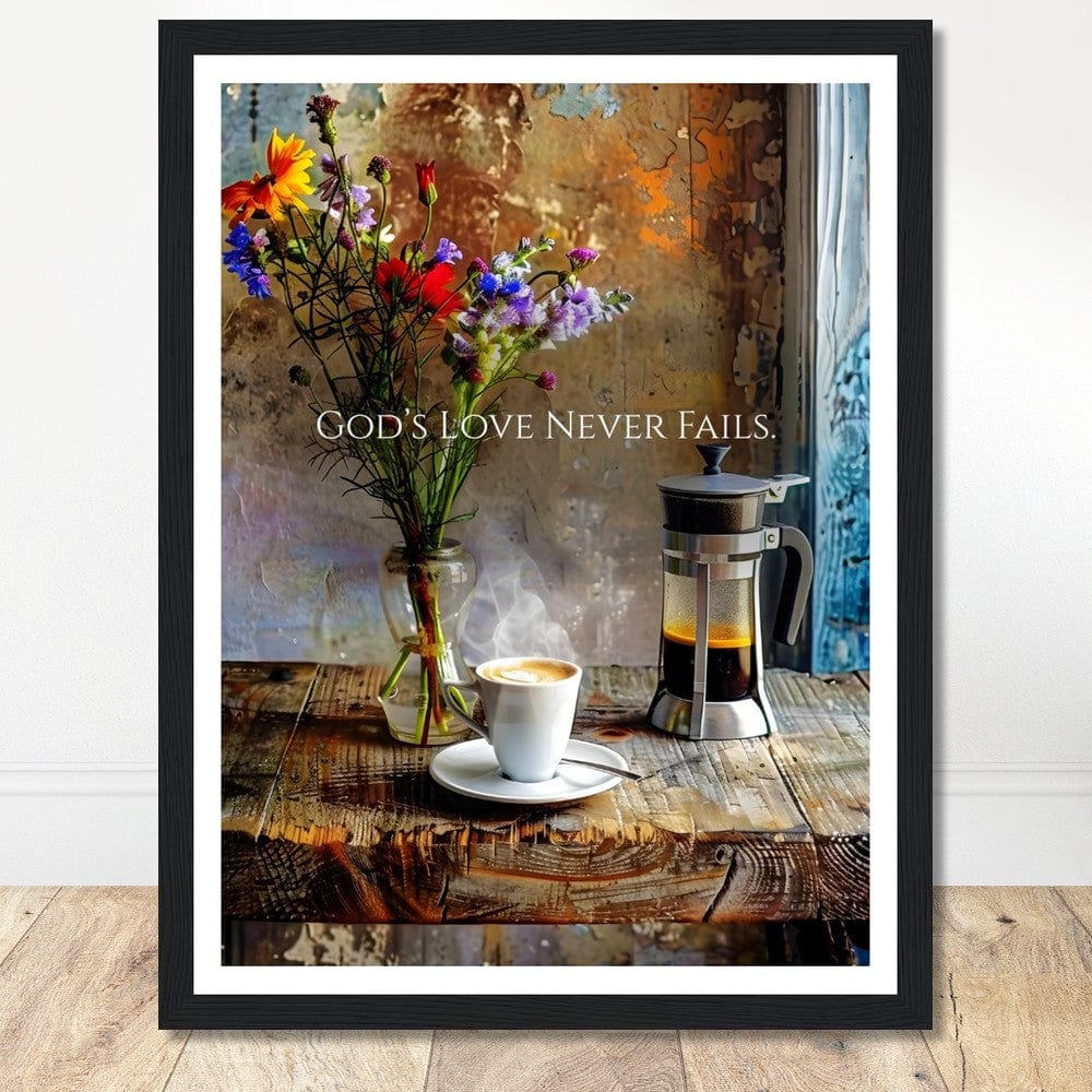 Coffee With My Father Print Material 30x40 cm / 12x16″ / Premium Matte Paper Wooden Framed Poster - Black frame Framed Template