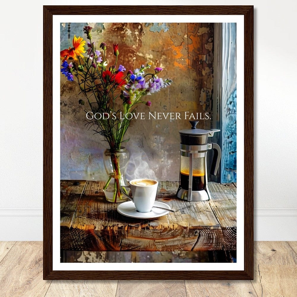Coffee With My Father Print Material 30x40 cm / 12x16″ / Premium Matte Paper Wooden Framed Poster - Dark wood frame Framed Template