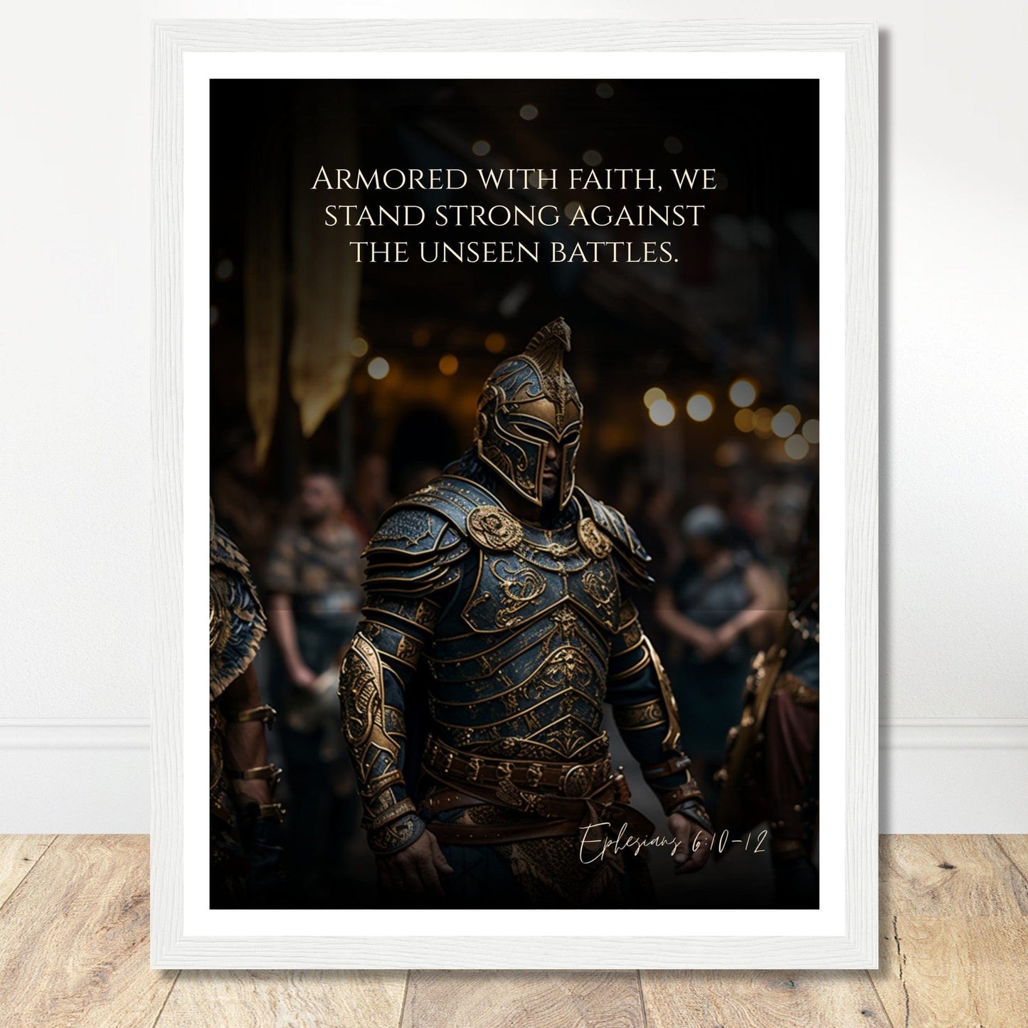 Coffee With My Father Print Material 30x40 cm / 12x16″ / Premium Matte Paper Wooden Framed Poster / White frame The Unseen Battles: Ephesians 6:10-12 - Artwork