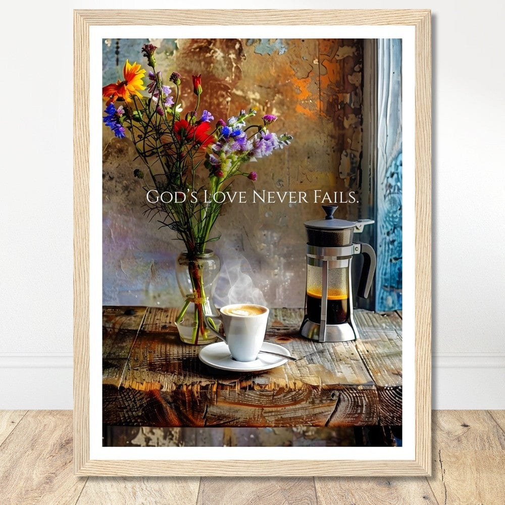 Coffee With My Father Print Material 30x40 cm / 12x16″ / Premium Matte Paper Wooden Framed Poster - Wood frame Framed Template