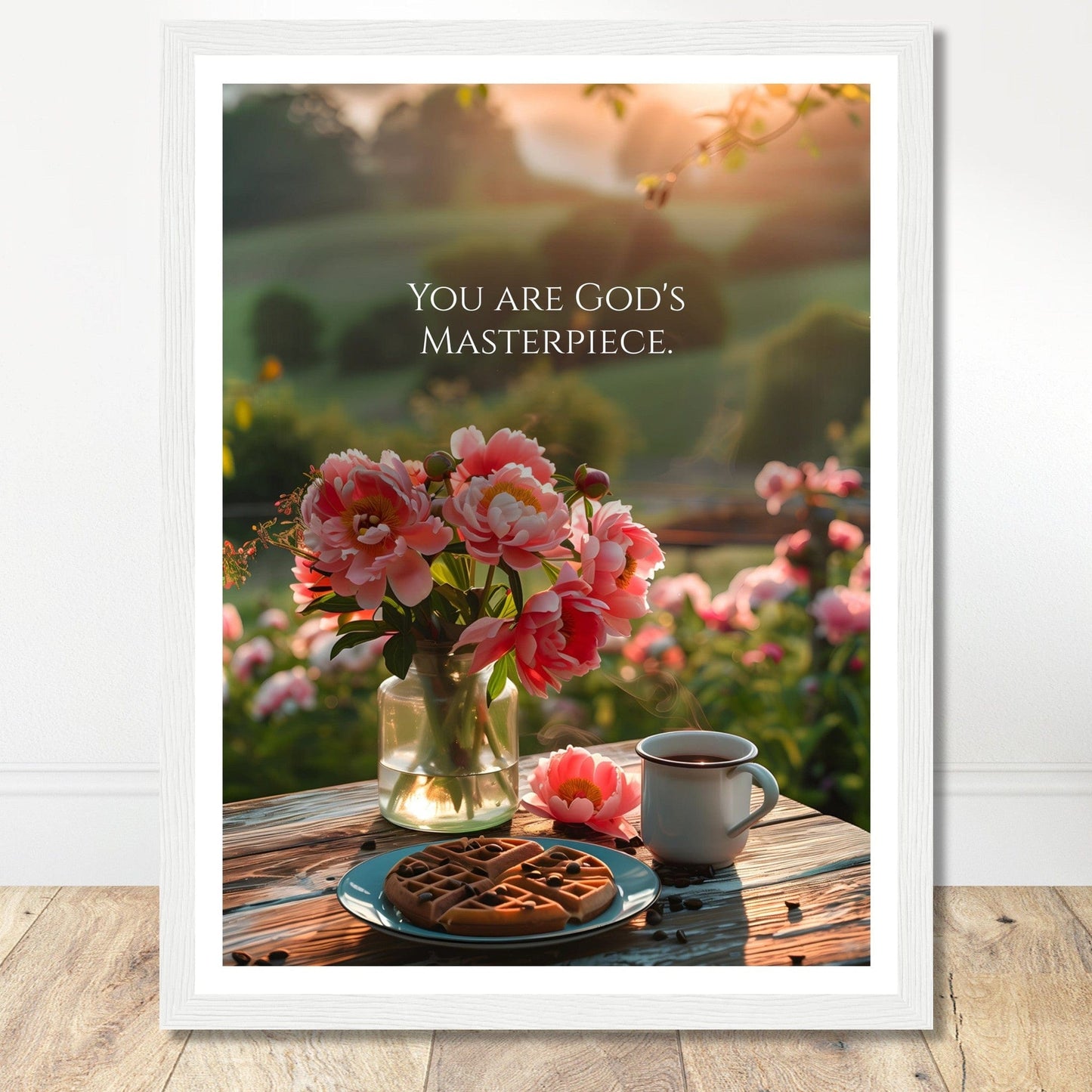 Coffee With My Father Print Material 30x40 cm / 12x16″ / White frame Framed Template