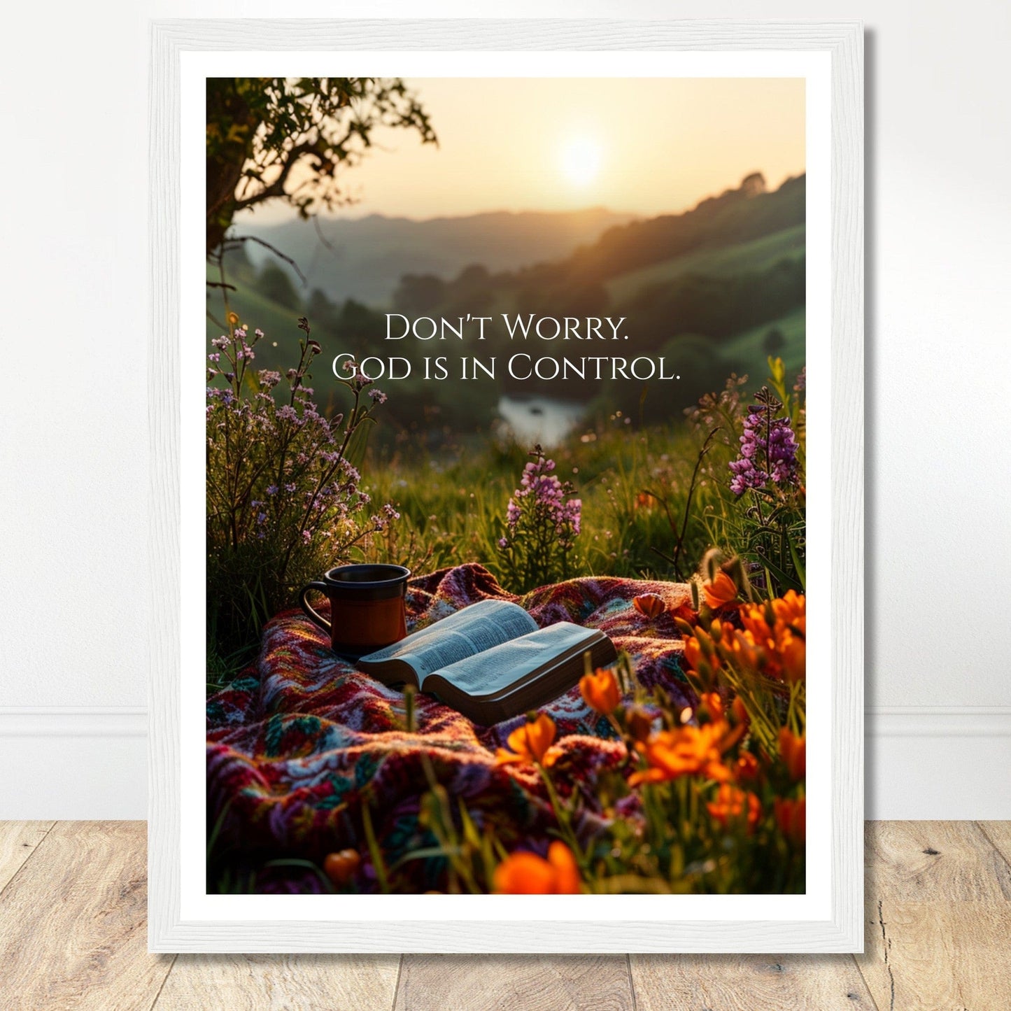 Coffee With My Father Print Material 30x40 cm / 12x16″ / White frame Premium Matte Paper Wooden Framed Poster