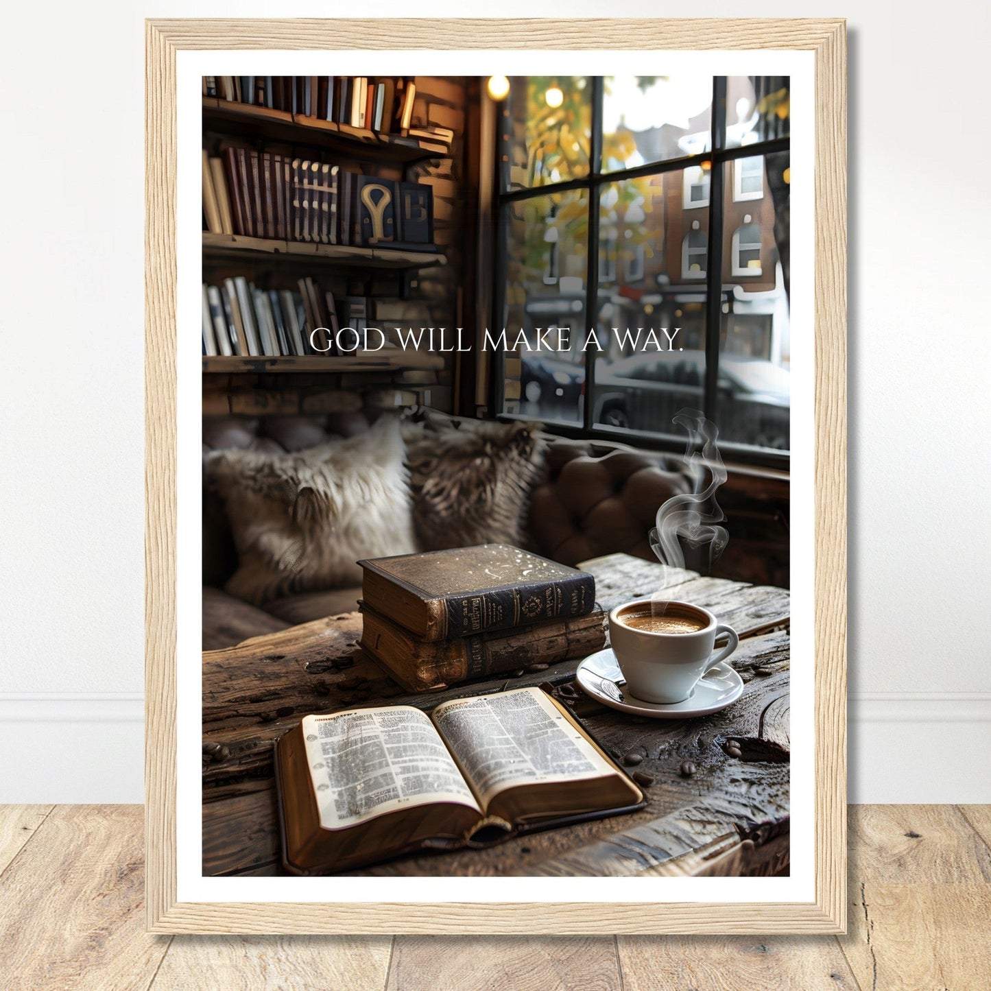 Coffee With My Father Print Material 30x40 cm / 12x16″ / Wood frame God Will Make A Way