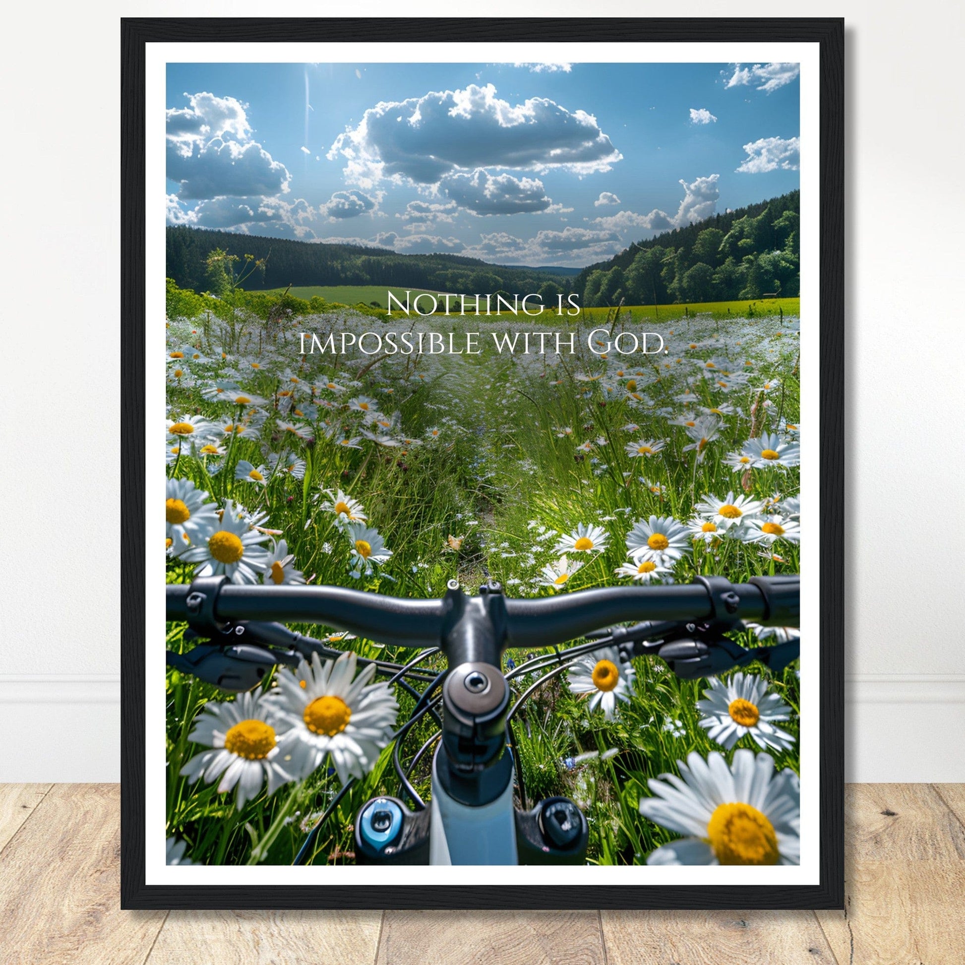 Coffee With My Father Print Material 40x50 cm / 16x20″ / Black frame Nothing is Impossible With God - Artwork