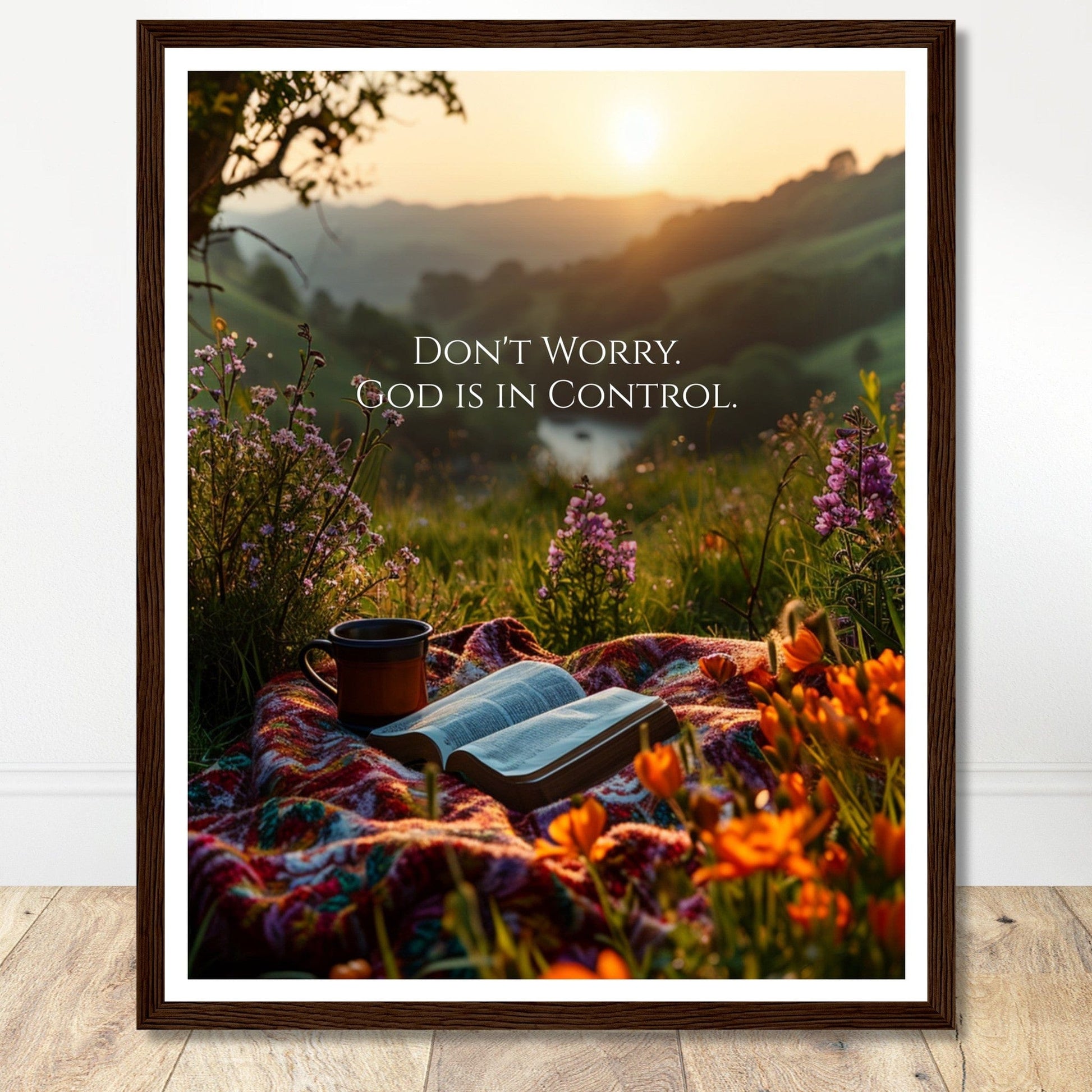 Coffee With My Father Print Material 40x50 cm / 16x20″ / Dark wood frame Premium Matte Paper Wooden Framed Poster
