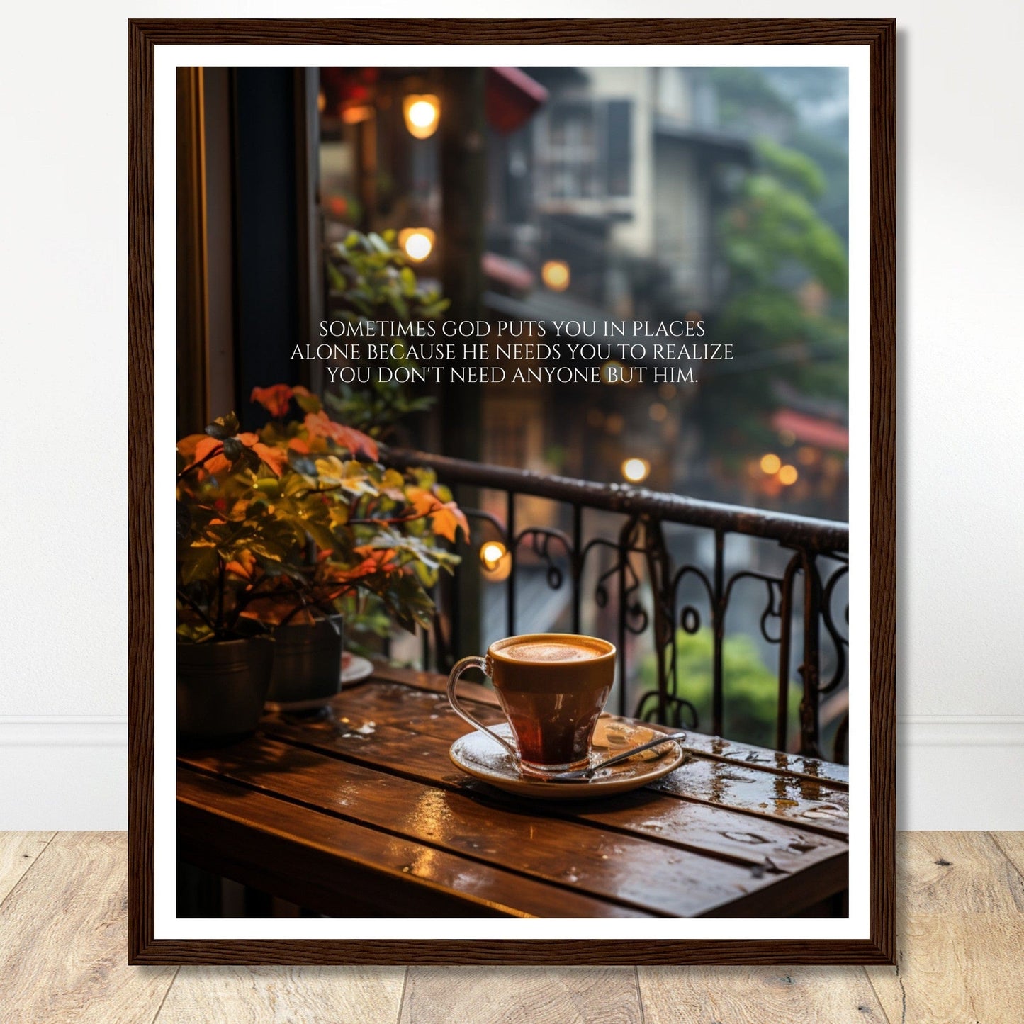 Coffee With My Father Print Material 40x50 cm / 16x20″ / Dark wood frame Premium Matte Paper Wooden Framed Poster