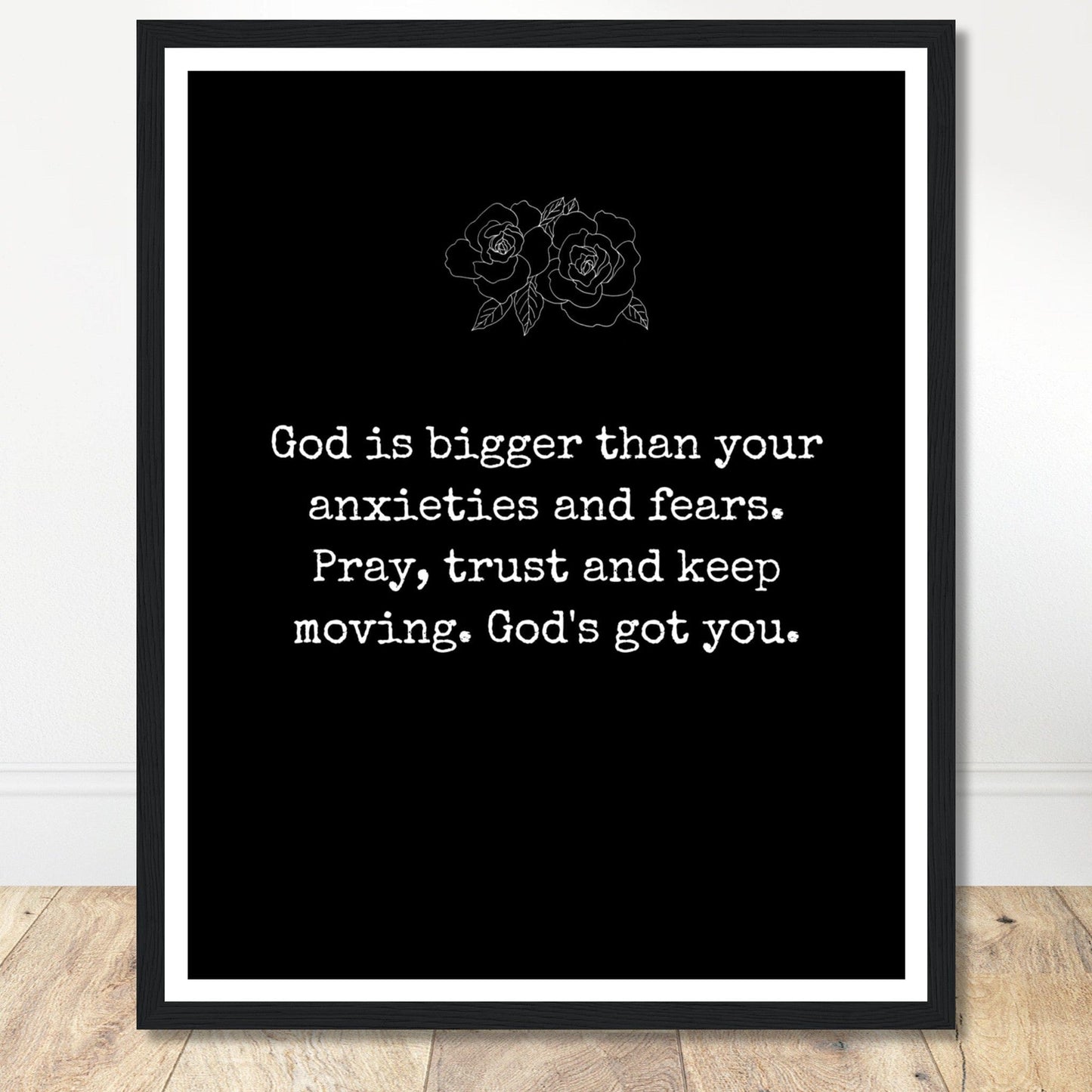Coffee With My Father Print Material 40x50 cm / 16x20″ / Framed / Black frame God Is Bigger - Quote Print
