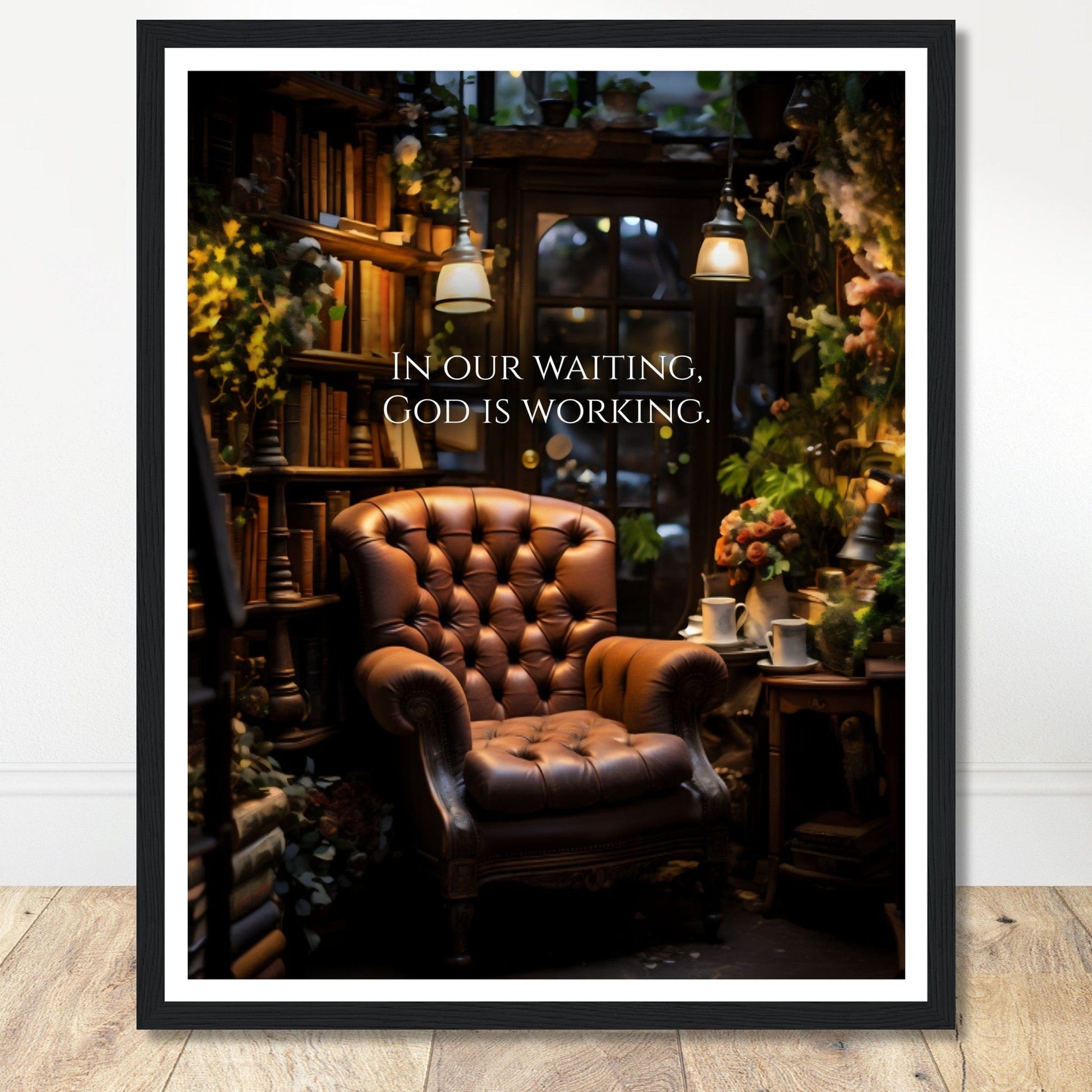 Coffee With My Father Print Material 40x50 cm / 16x20″ / Framed / Black frame In Our Waiting - Custom Art