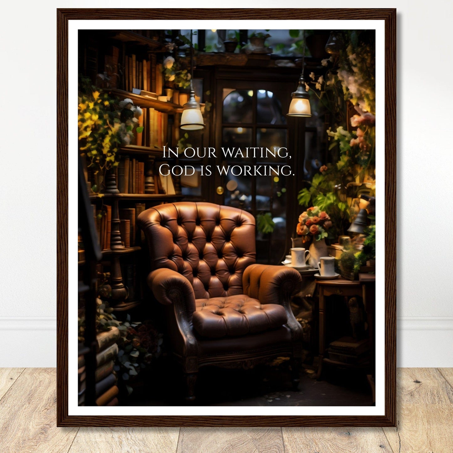 Coffee With My Father Print Material 40x50 cm / 16x20″ / Framed / Dark wood frame In Our Waiting - Custom Art