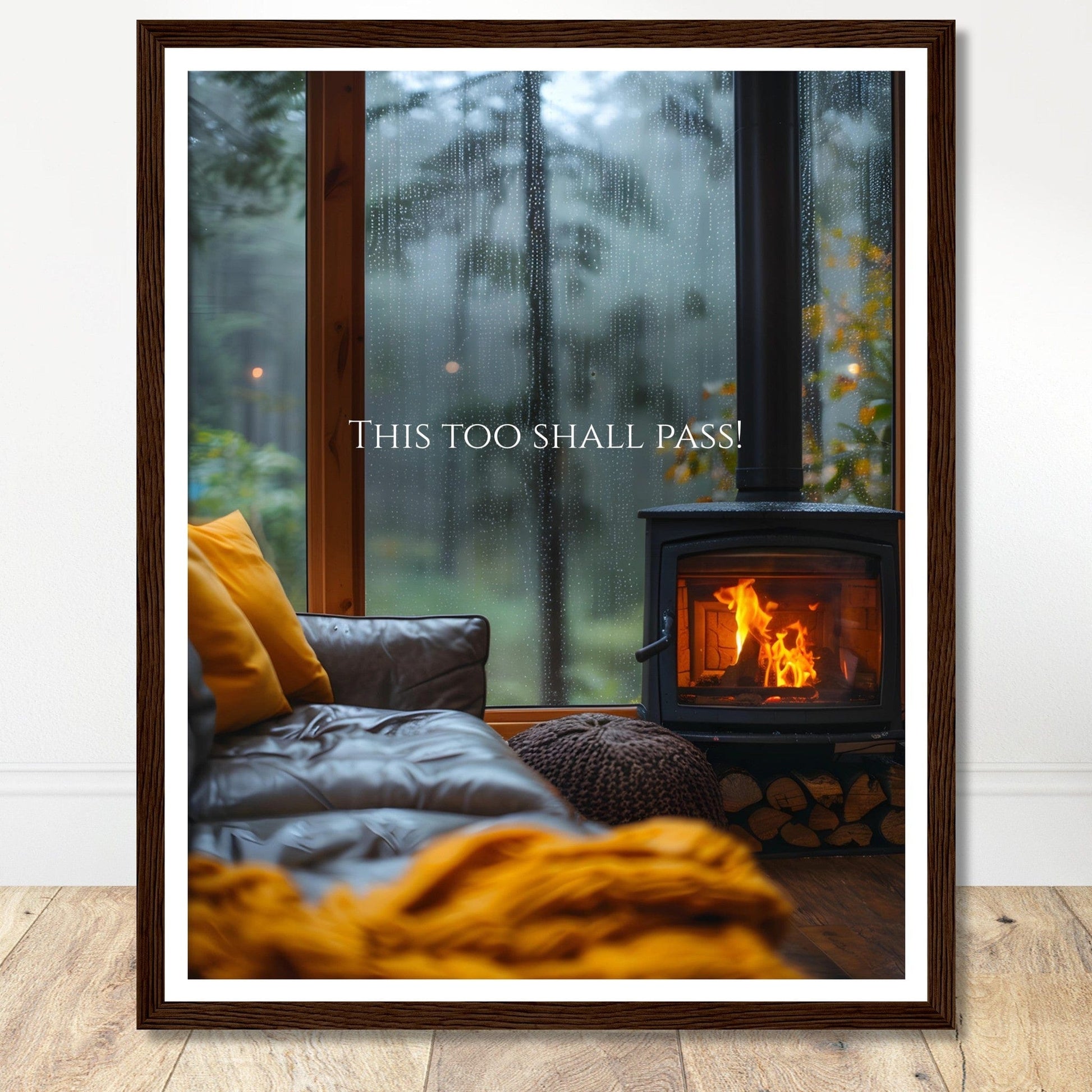 Coffee With My Father Print Material 40x50 cm / 16x20″ / Framed / Dark wood frame This Too Shall Pass - Custom Art