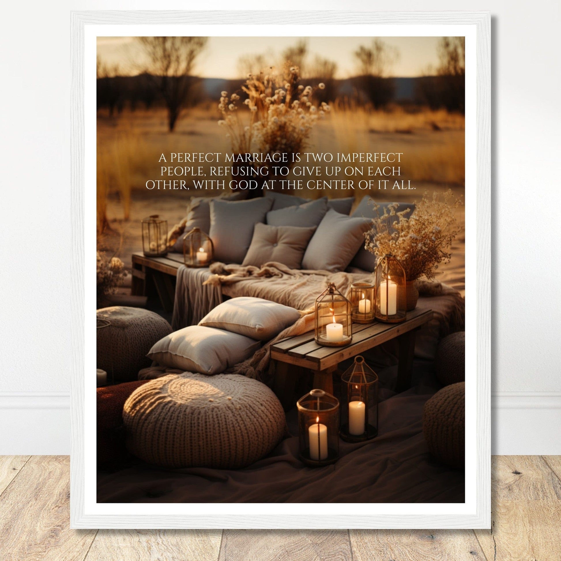 Coffee With My Father Print Material 40x50 cm / 16x20″ / Framed / White frame God-Centered Marriage - Custom Art