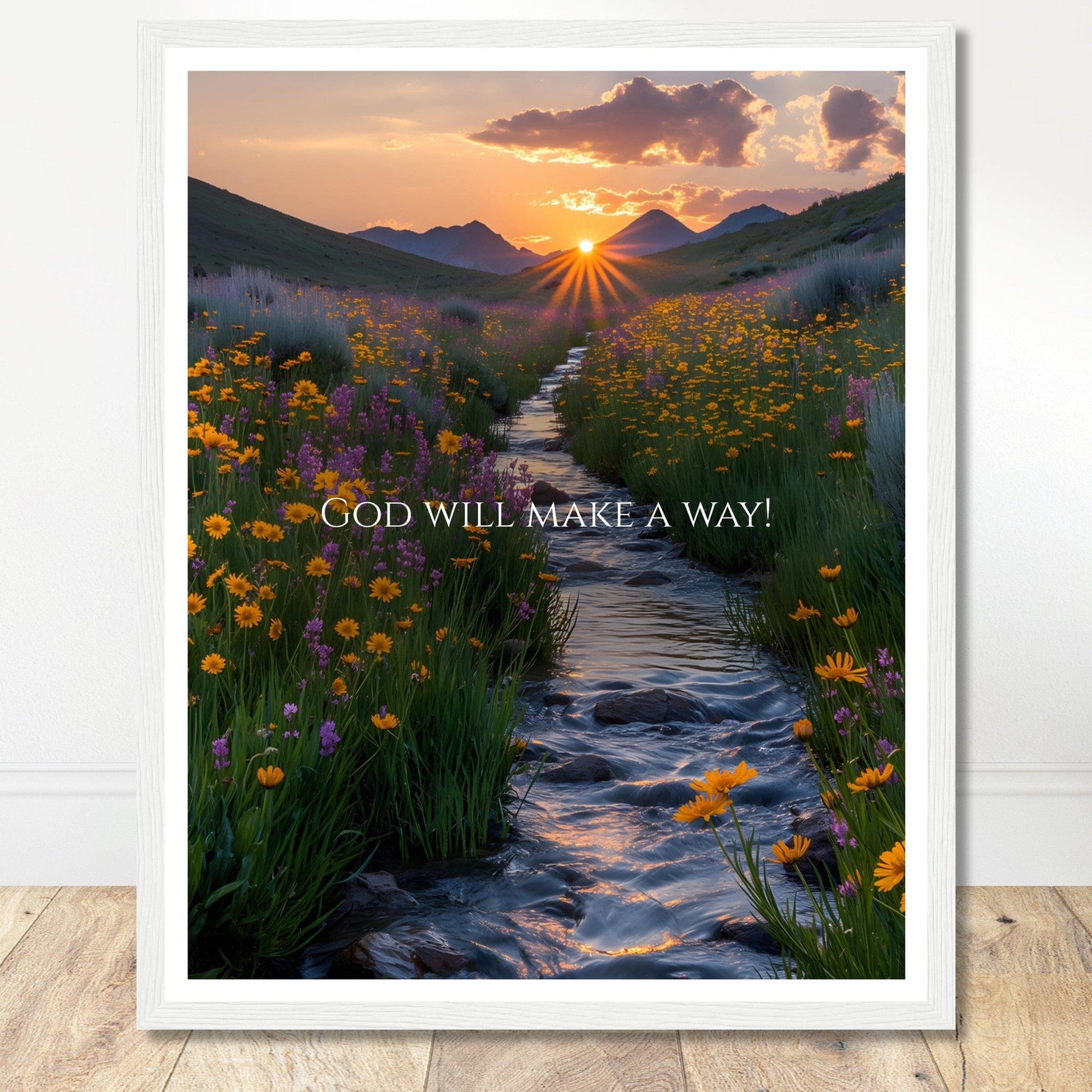 Coffee With My Father Print Material 40x50 cm / 16x20″ / Framed / White frame God Will Make A Way - Custom Art