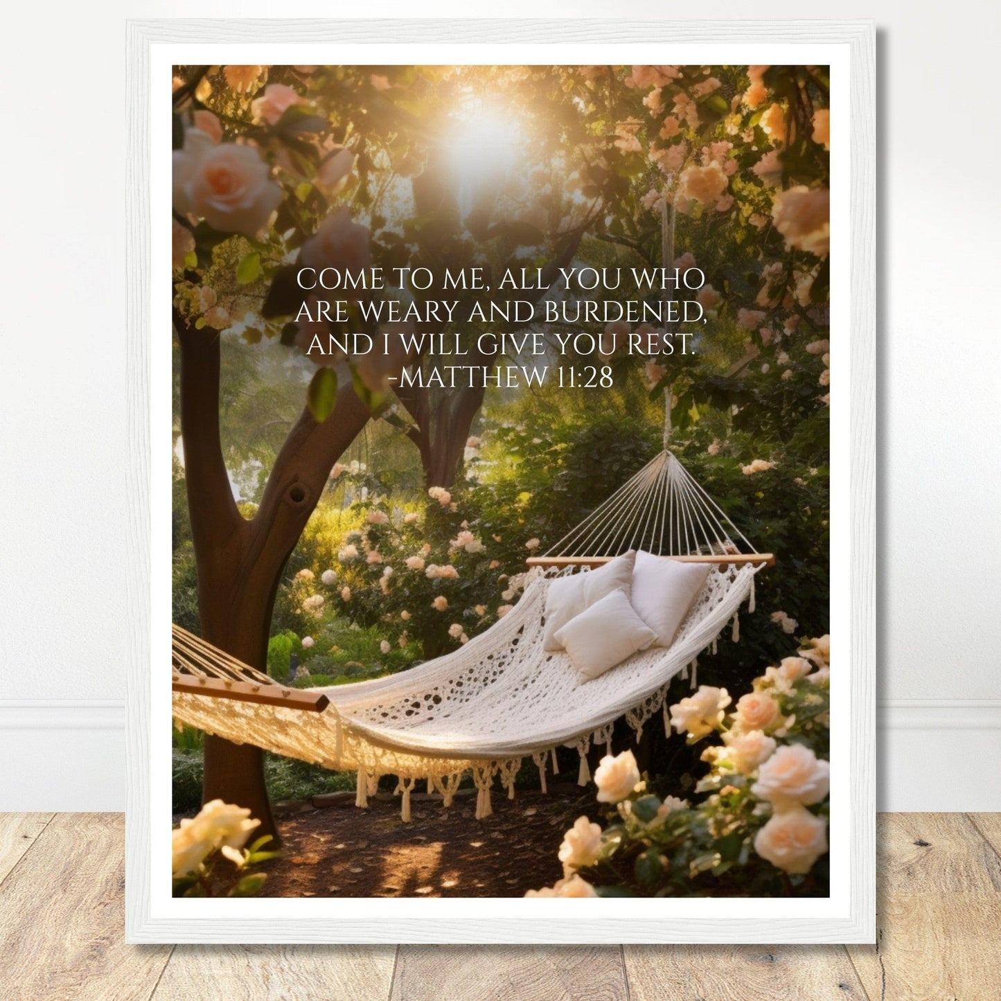 Coffee With My Father Print Material 40x50 cm / 16x20″ / Framed / White frame I Will Give You Rest - Custom Art