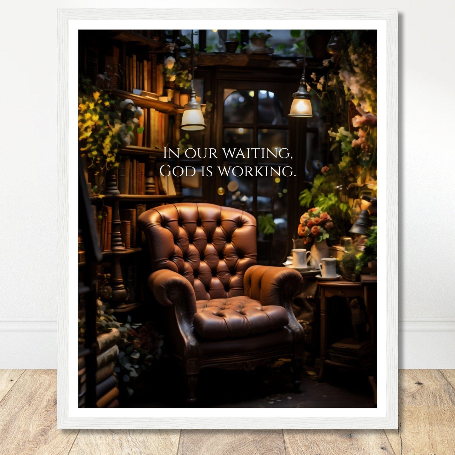 Coffee With My Father Print Material 40x50 cm / 16x20″ / Framed / White frame In Our Waiting - Custom Art