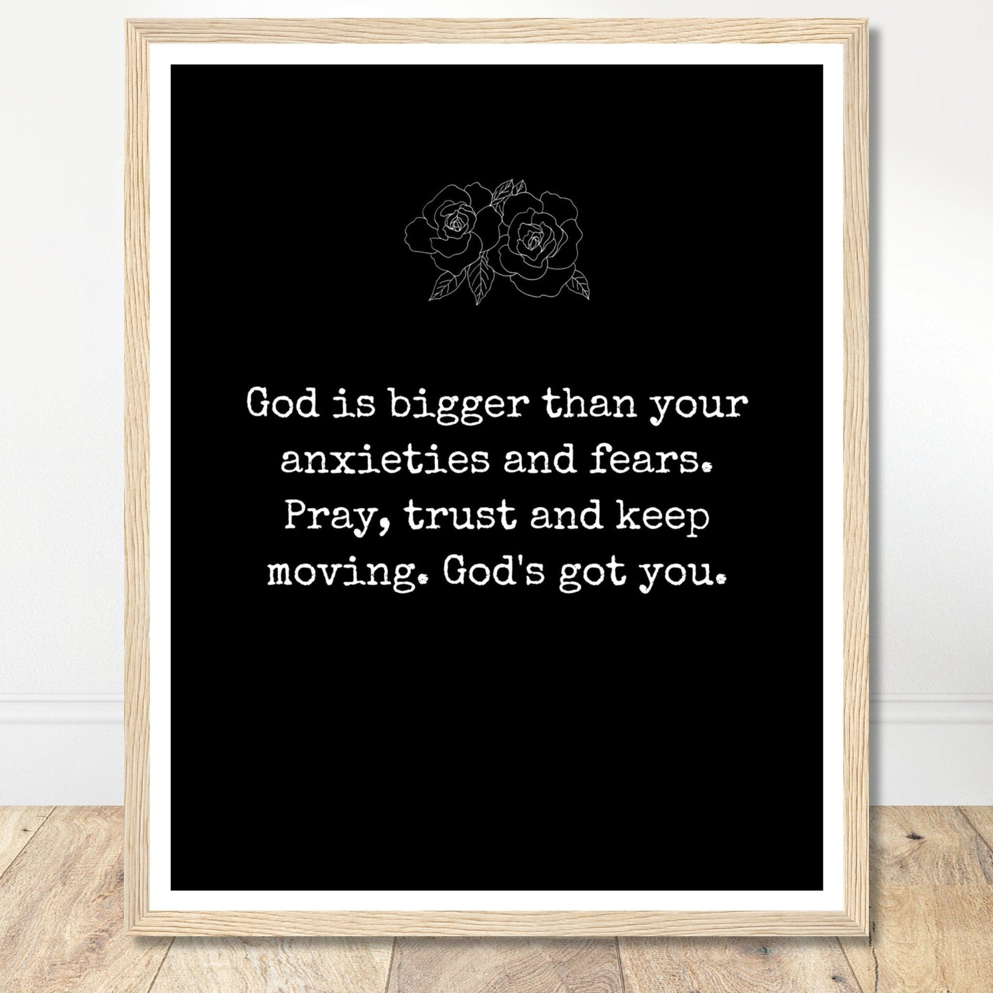 Coffee With My Father Print Material 40x50 cm / 16x20″ / Framed / Wood frame God Is Bigger - Quote Print