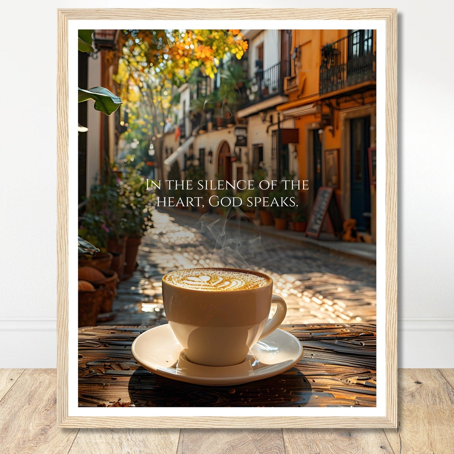 Coffee With My Father Print Material 40x50 cm / 16x20″ / Framed / Wood frame In The Silence of the Heart - Custom Art