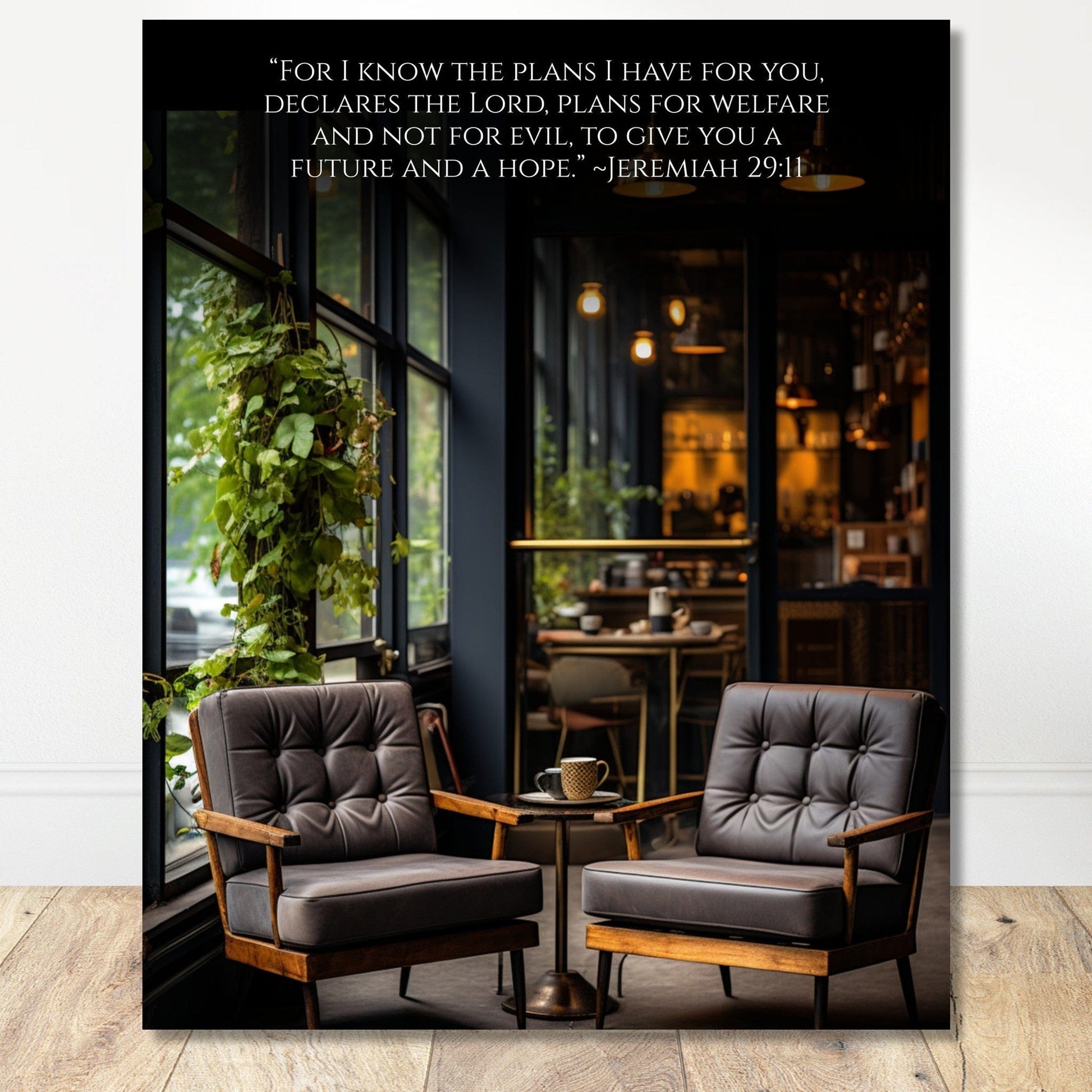 Coffee With My Father Print Material 40x50 cm / 16x20″ / Premium Matte Paper Poster / - Framed Template