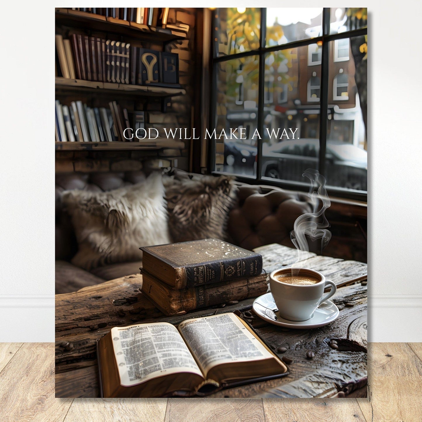 Coffee With My Father Print Material 40x50 cm / 16x20″ / Premium Matte Paper Poster / - God Will Make A Way