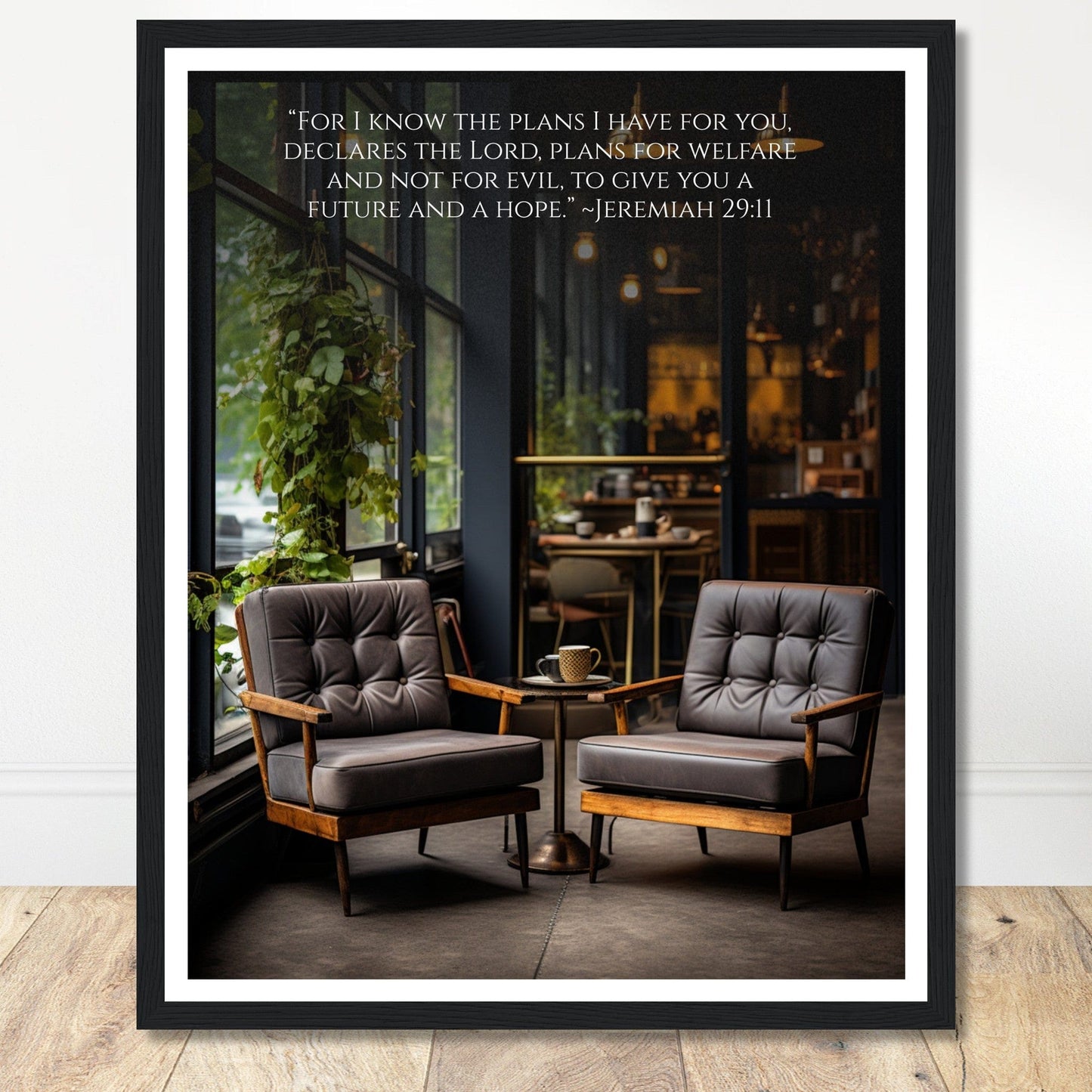 Coffee With My Father Print Material 40x50 cm / 16x20″ / Premium Matte Paper Wooden Framed Poster / Black frame Framed Template