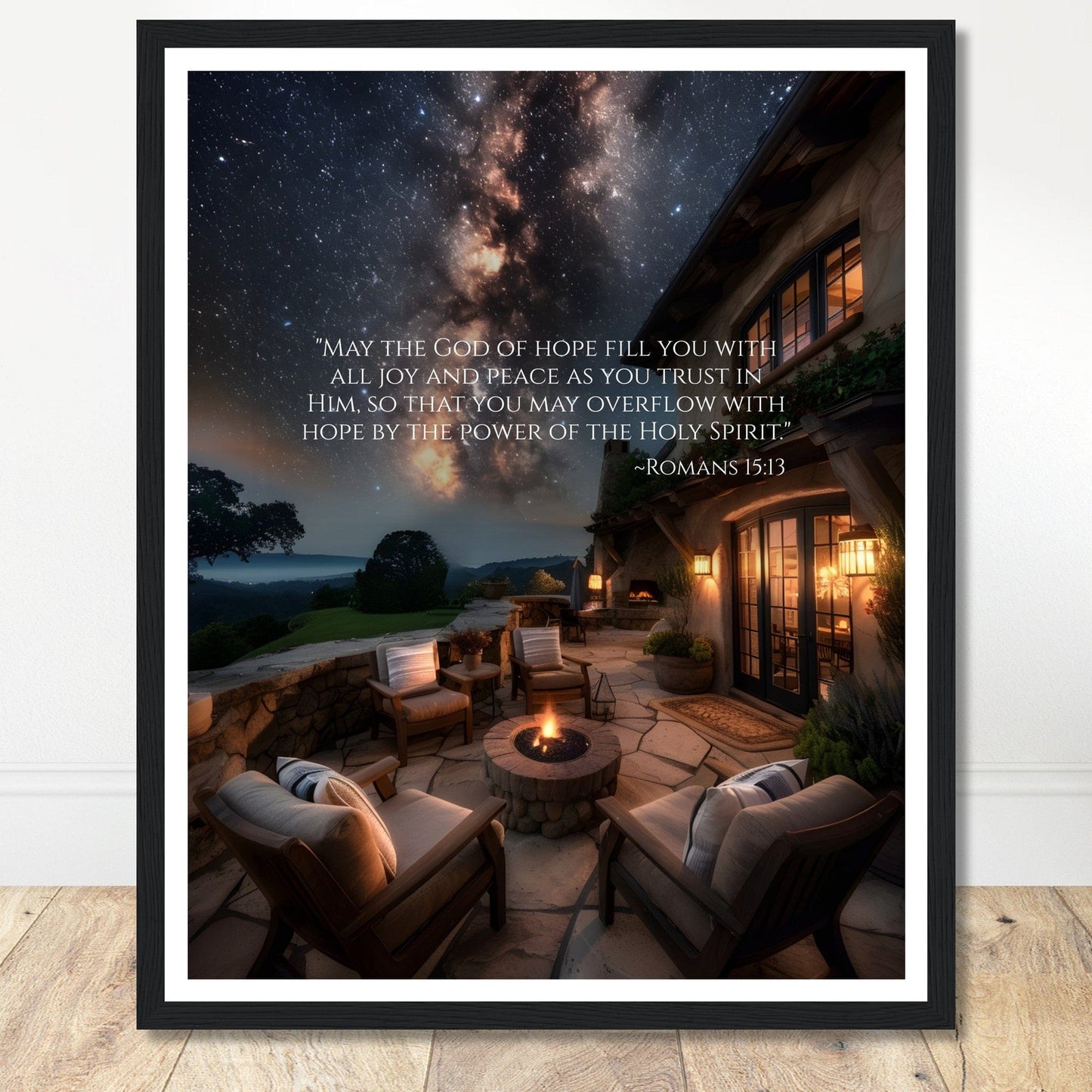 Coffee With My Father Print Material 40x50 cm / 16x20″ / Premium Matte Paper Wooden Framed Poster / Black frame God of Hope