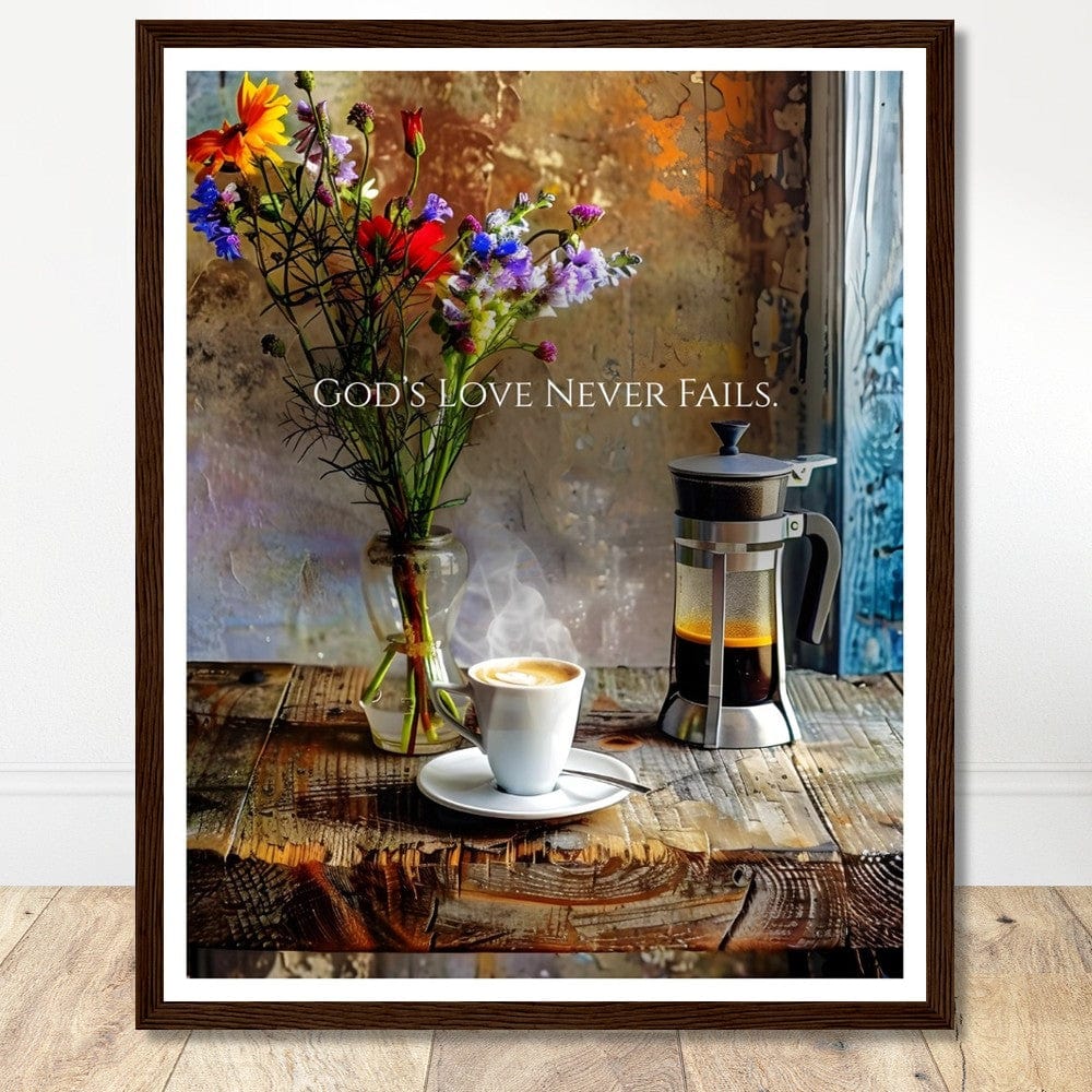 Coffee With My Father Print Material 40x50 cm / 16x20″ / Premium Matte Paper Wooden Framed Poster - Dark wood frame Framed Template