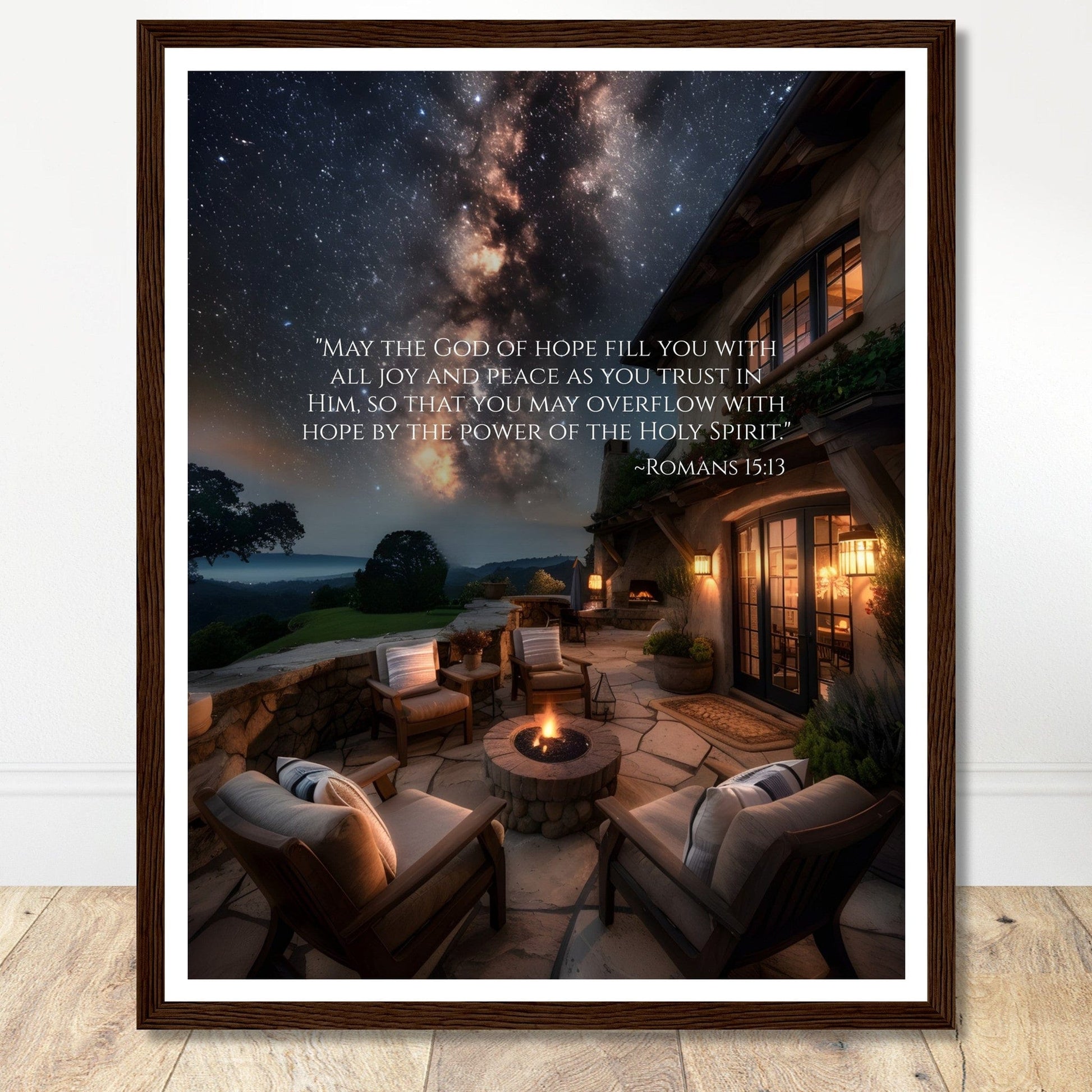 Coffee With My Father Print Material 40x50 cm / 16x20″ / Premium Matte Paper Wooden Framed Poster / Dark wood frame God of Hope
