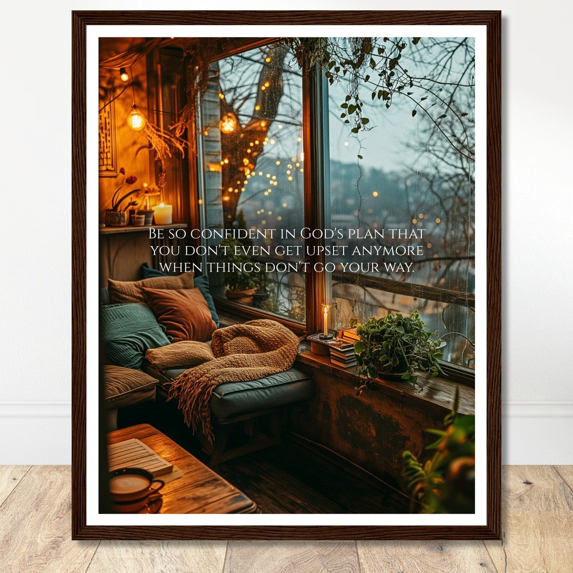 Coffee With My Father Print Material 40x50 cm / 16x20″ / Premium Matte Paper Wooden Framed Poster / Dark wood frame Premium Matte Paper Wooden Framed Poster