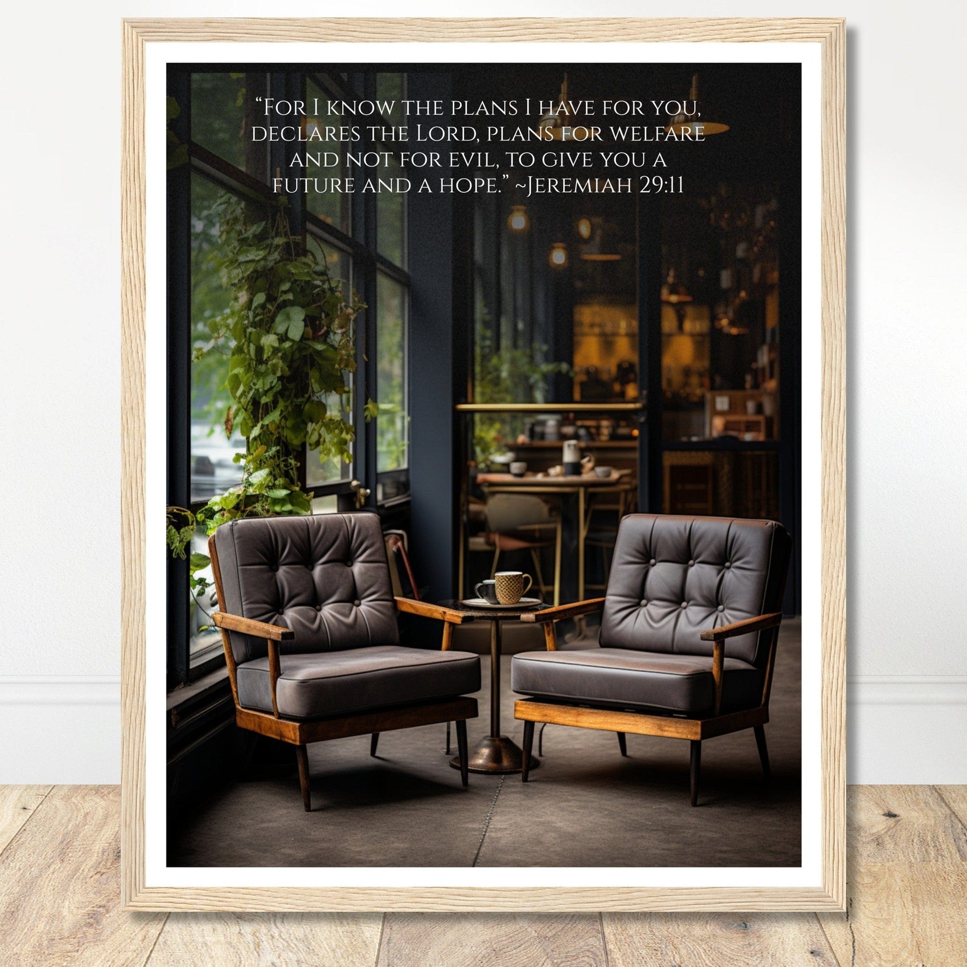 Coffee With My Father Print Material 40x50 cm / 16x20″ / Premium Matte Paper Wooden Framed Poster / Wood frame Framed Template
